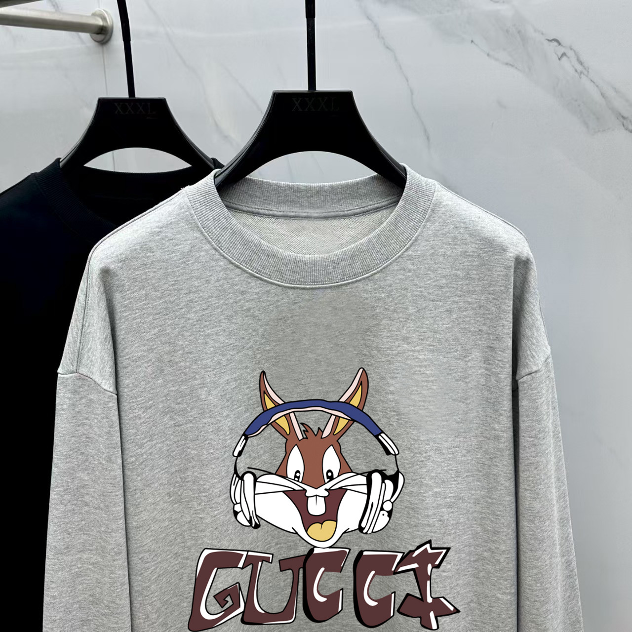 Gucci Couple Hoodie Cotton Black Printed M-l-xl