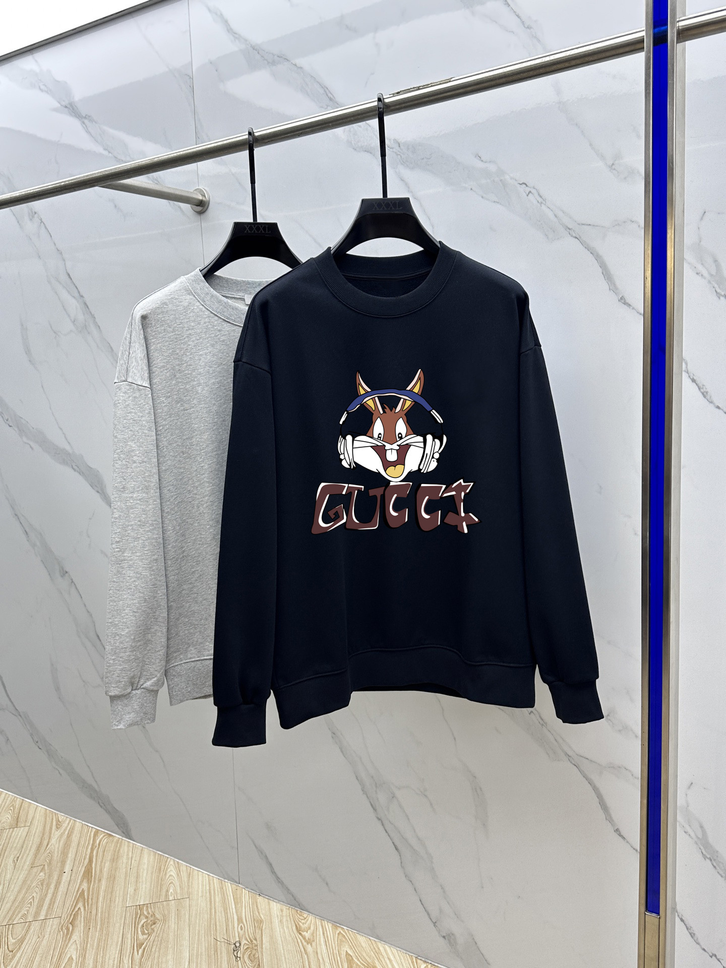 Gucci Couple Hoodie Cotton Black Printed M-l-xl