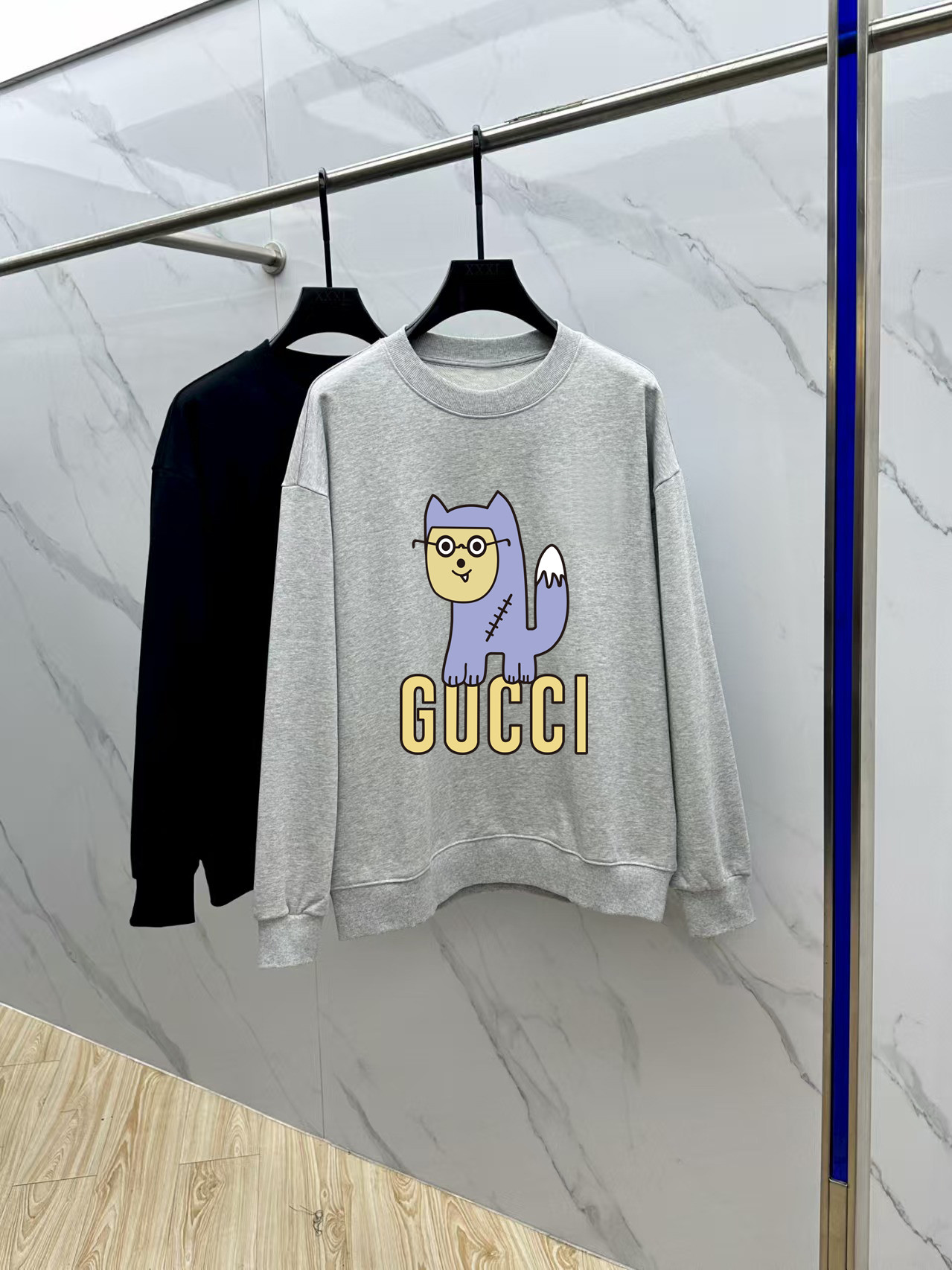 Gucci Couple Hoodie Cotton Black Printed M-l-xl