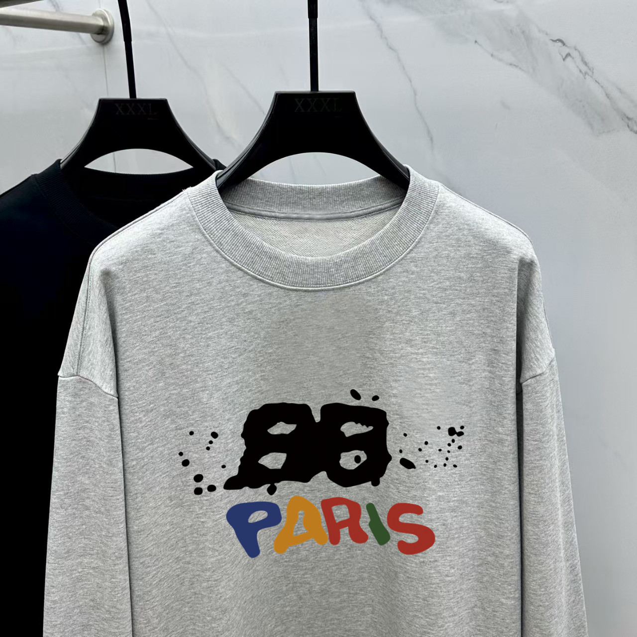 Balenciaga Couple Hoodie Cotton Black Printed M-l-xl