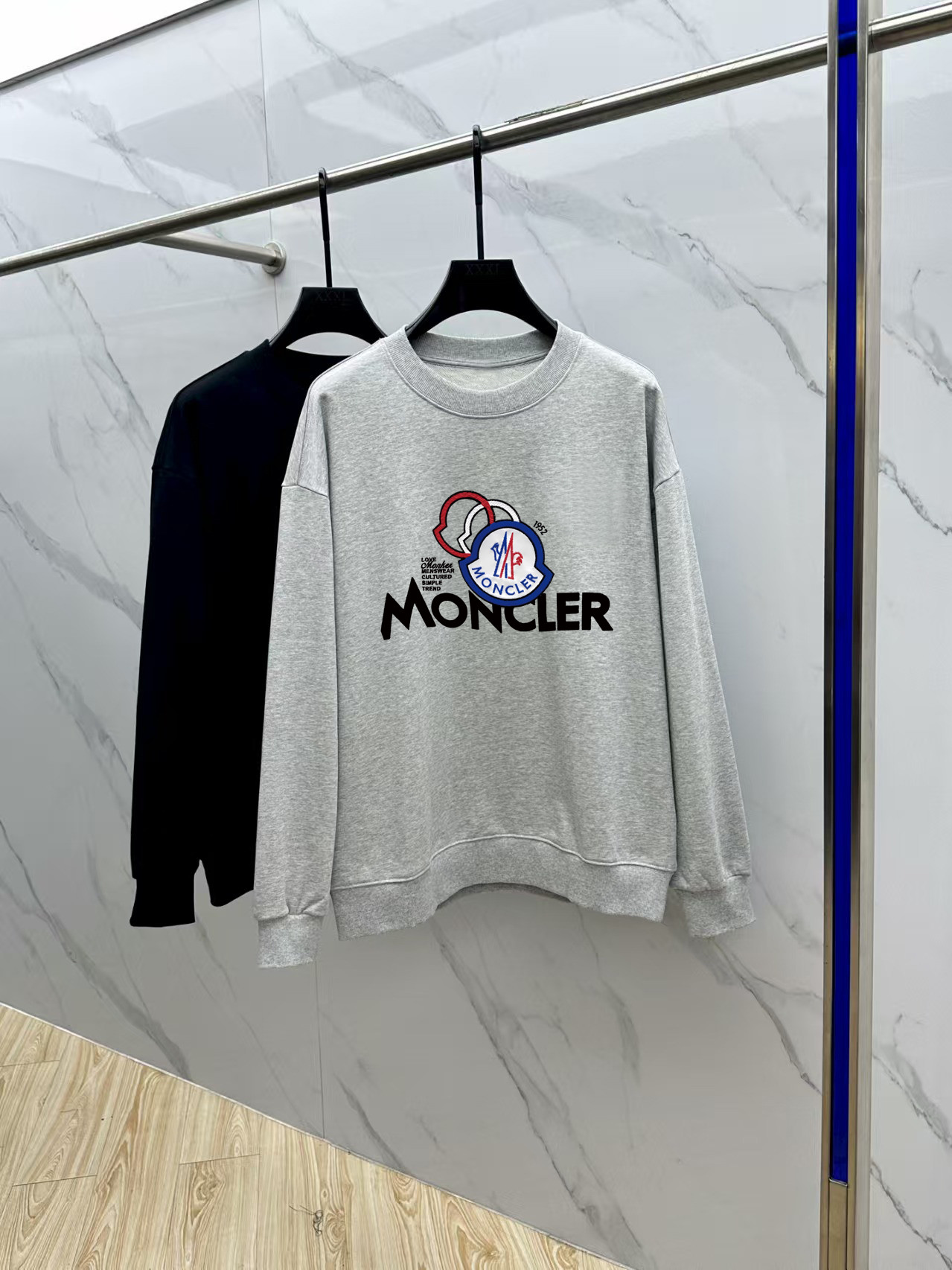 Moncler Couple Hoodie Cotton Black Printed M-l-xl