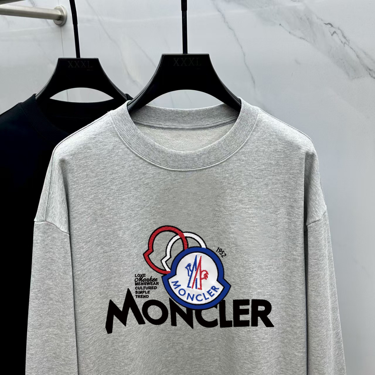 Moncler Couple Hoodie Cotton Black Printed M-l-xl