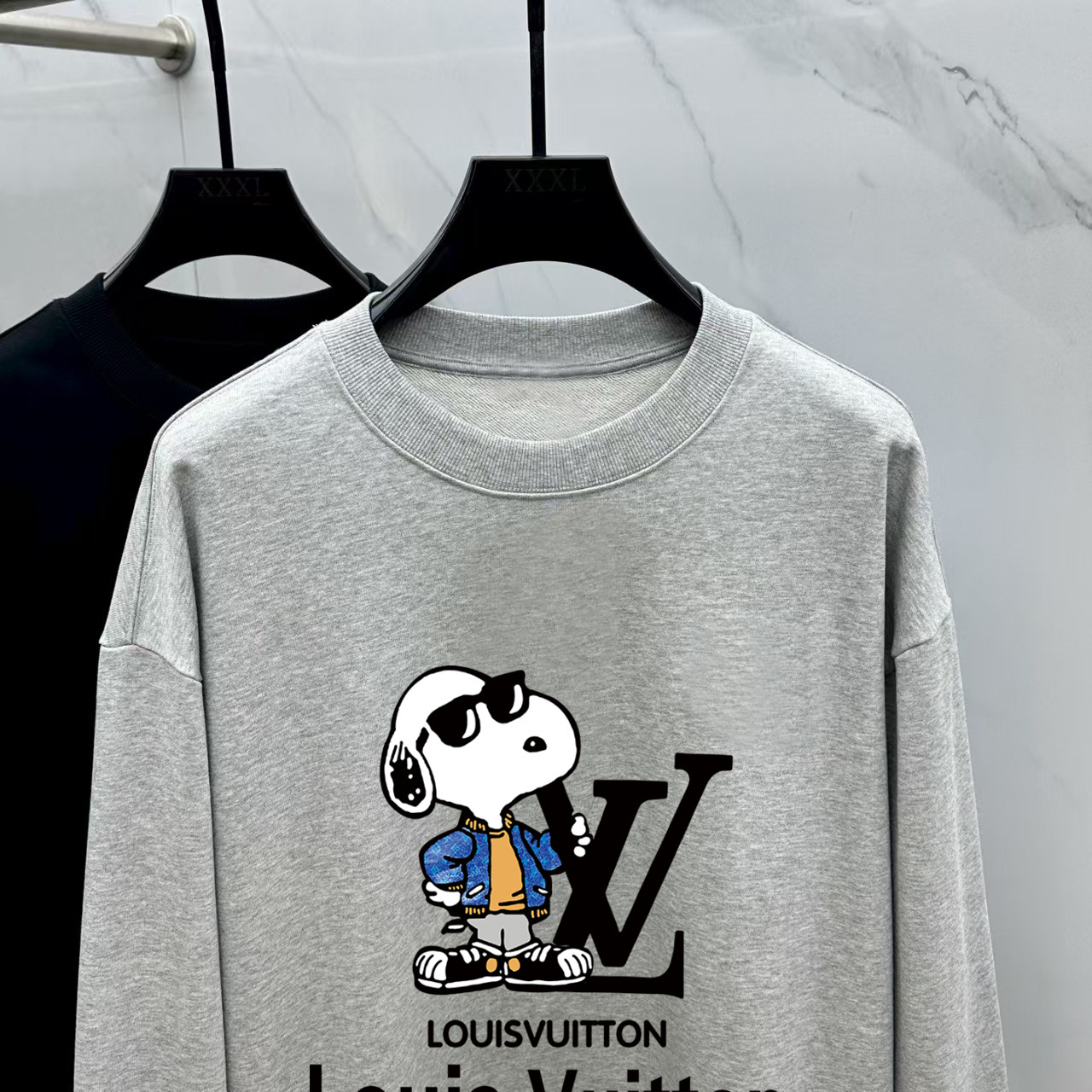 Louis Vuitton Couple Hoodie Cotton Black Printed M-l-xl