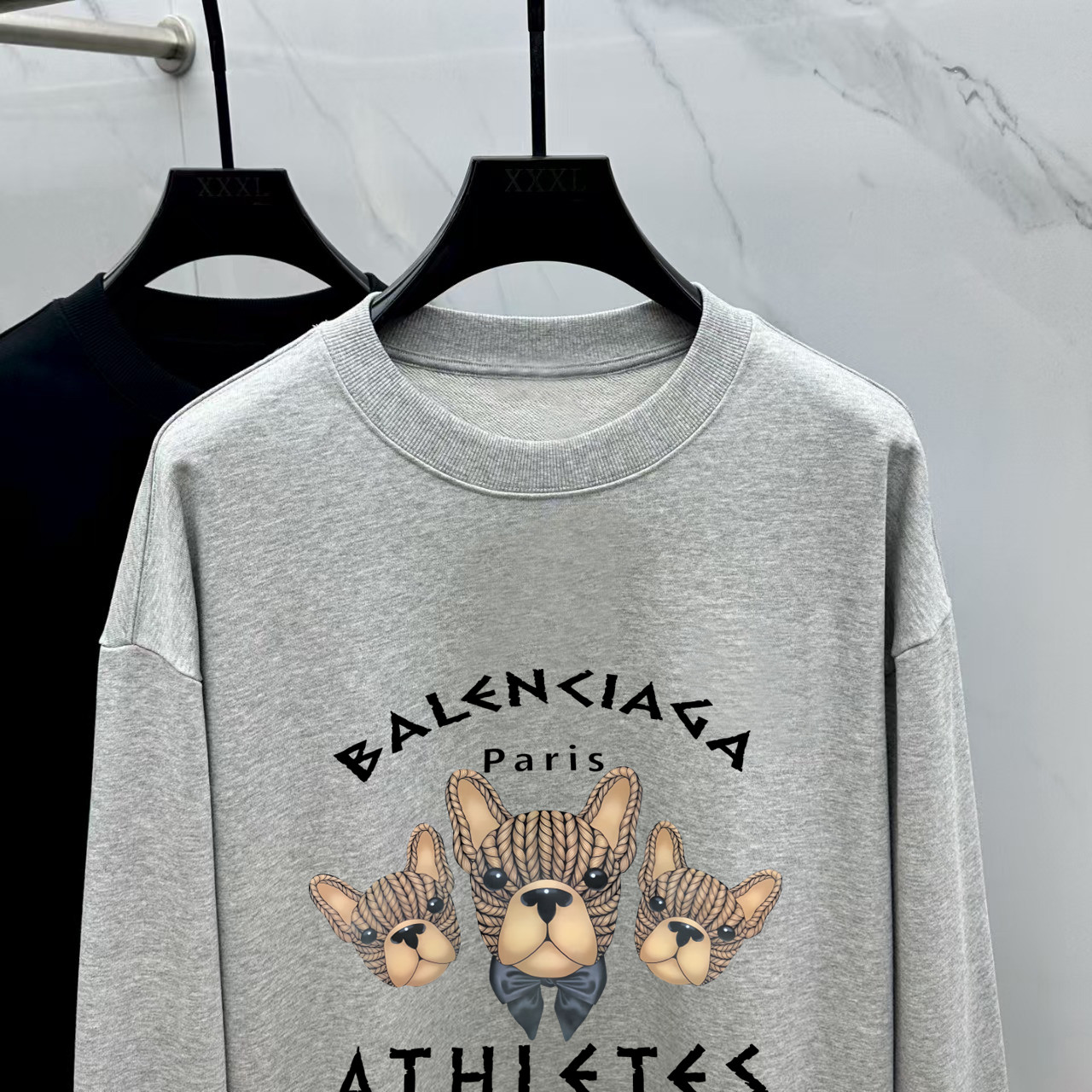 Balenciaga Couple Hoodie Cotton Black Printed M-l-xl