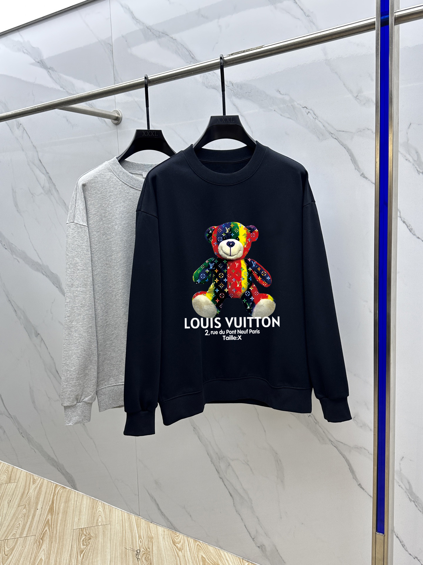 Louis Vuitton Couple Hoodie Cotton Black Printed M-l-xl