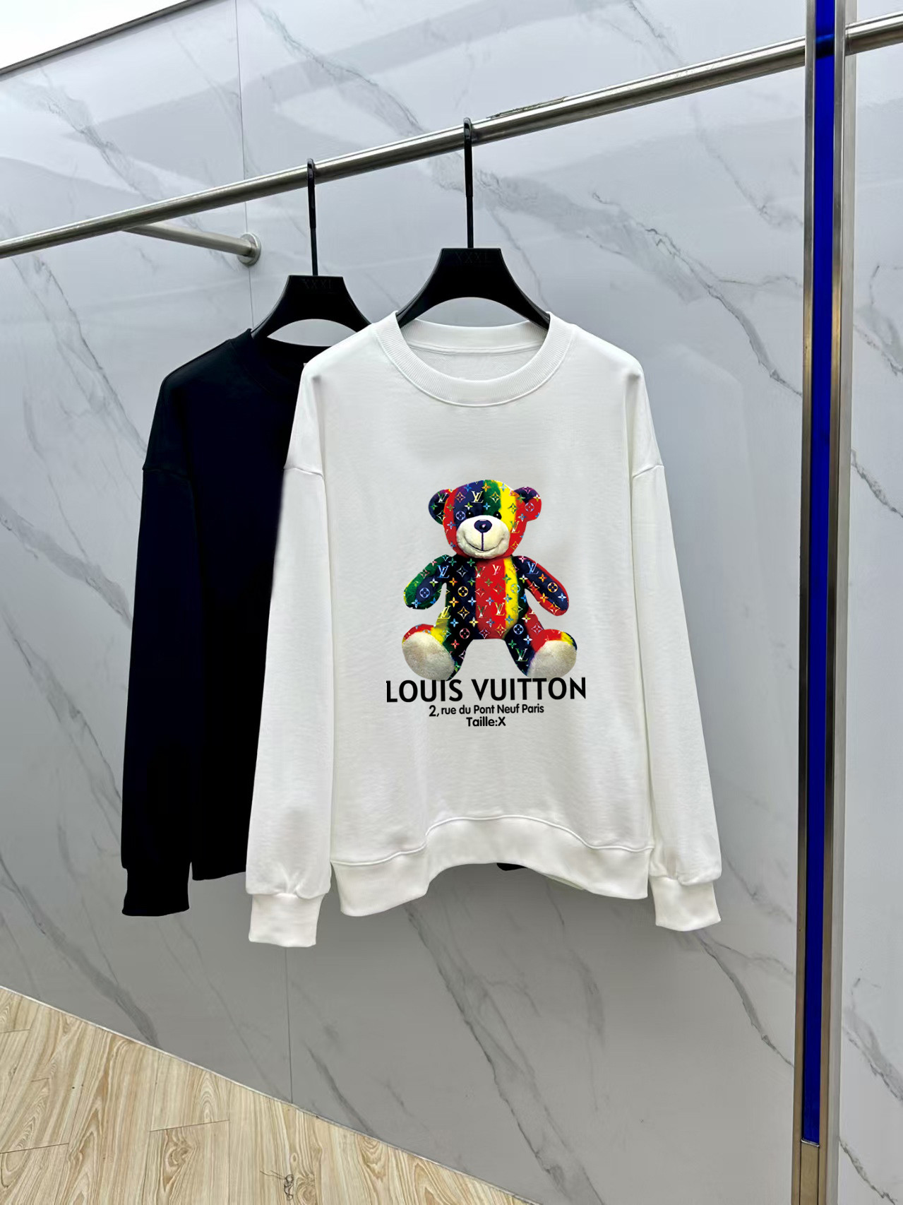Louis Vuitton Couple Hoodie Cotton Black Printed M-l-xl