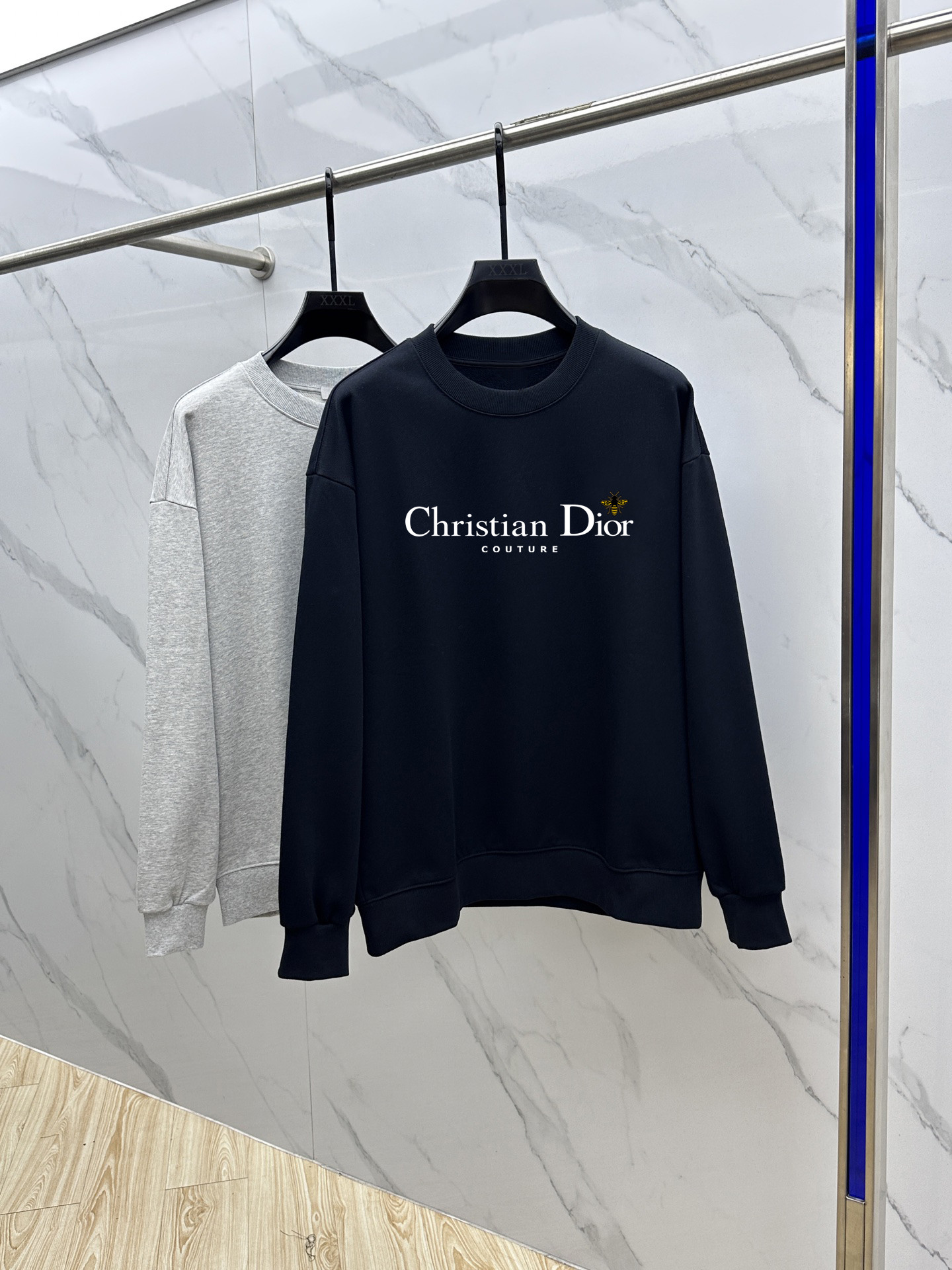 Dior Couple Hoodie Cotton Black Printed M-l-xl