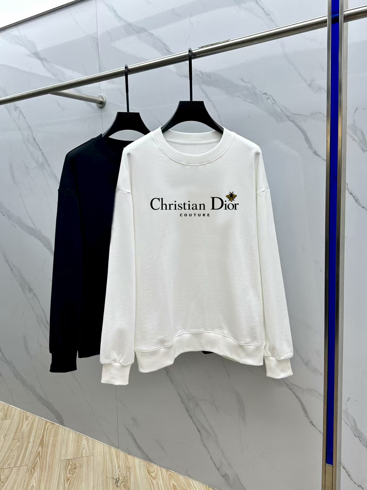 Dior Couple Hoodie Cotton Black Printed M-l-xl