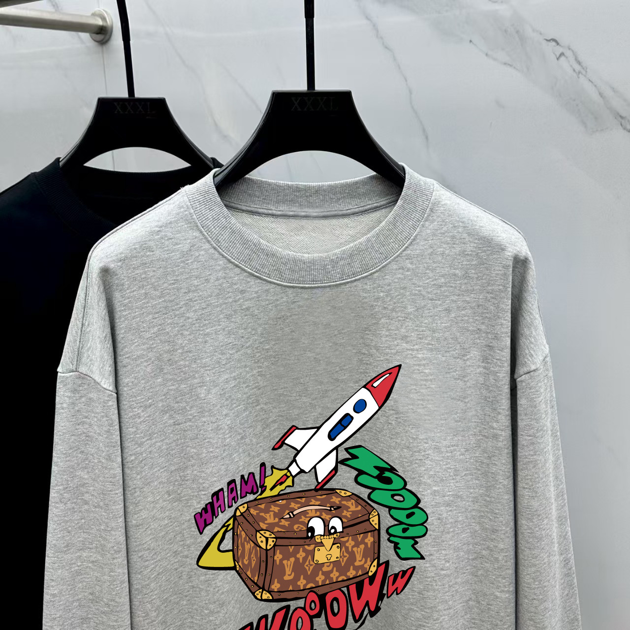 Louis Vuitton Couple Hoodie Cotton Black Printed M-l-xl