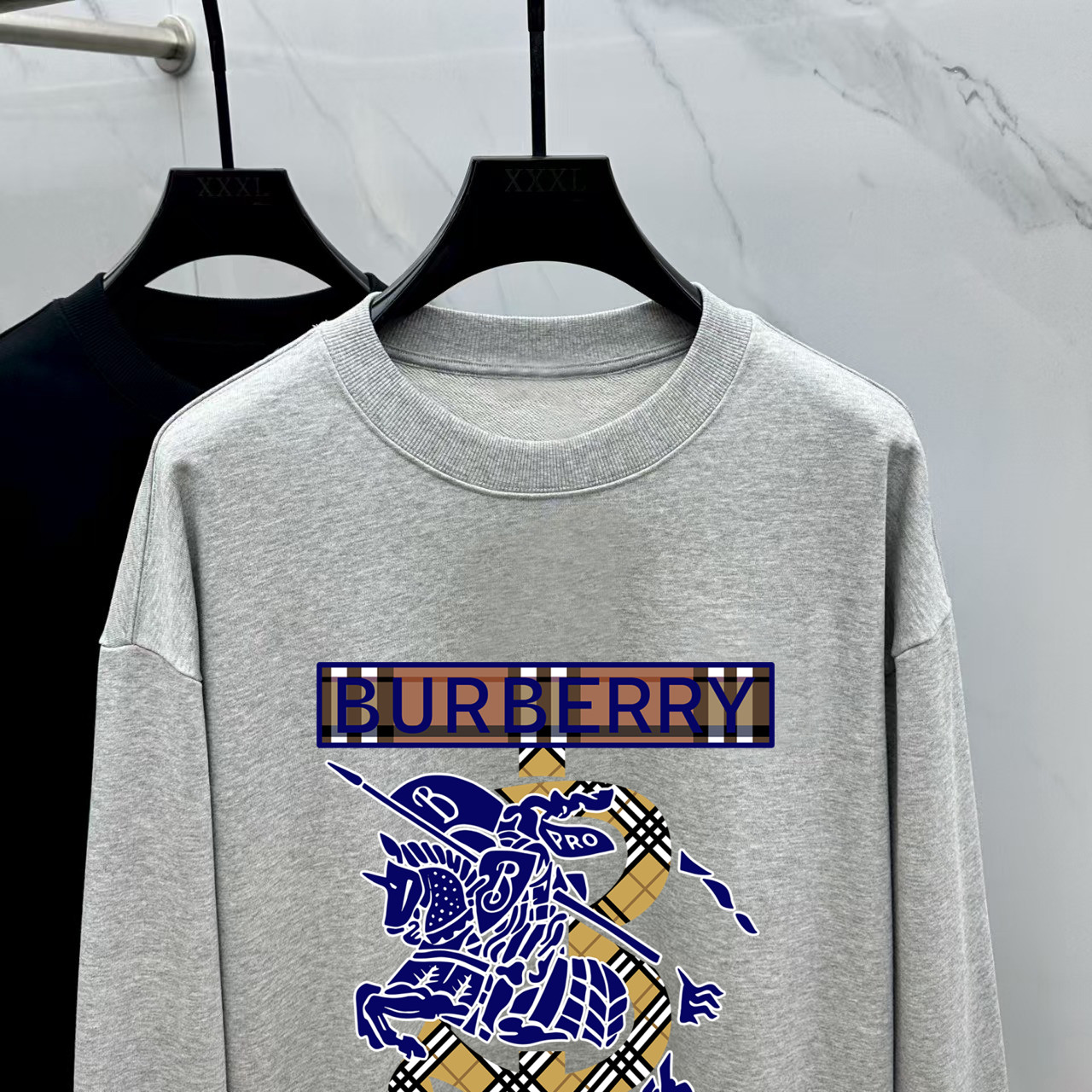 Burberry Couple Hoodie Cotton Black Printed M-l-xl