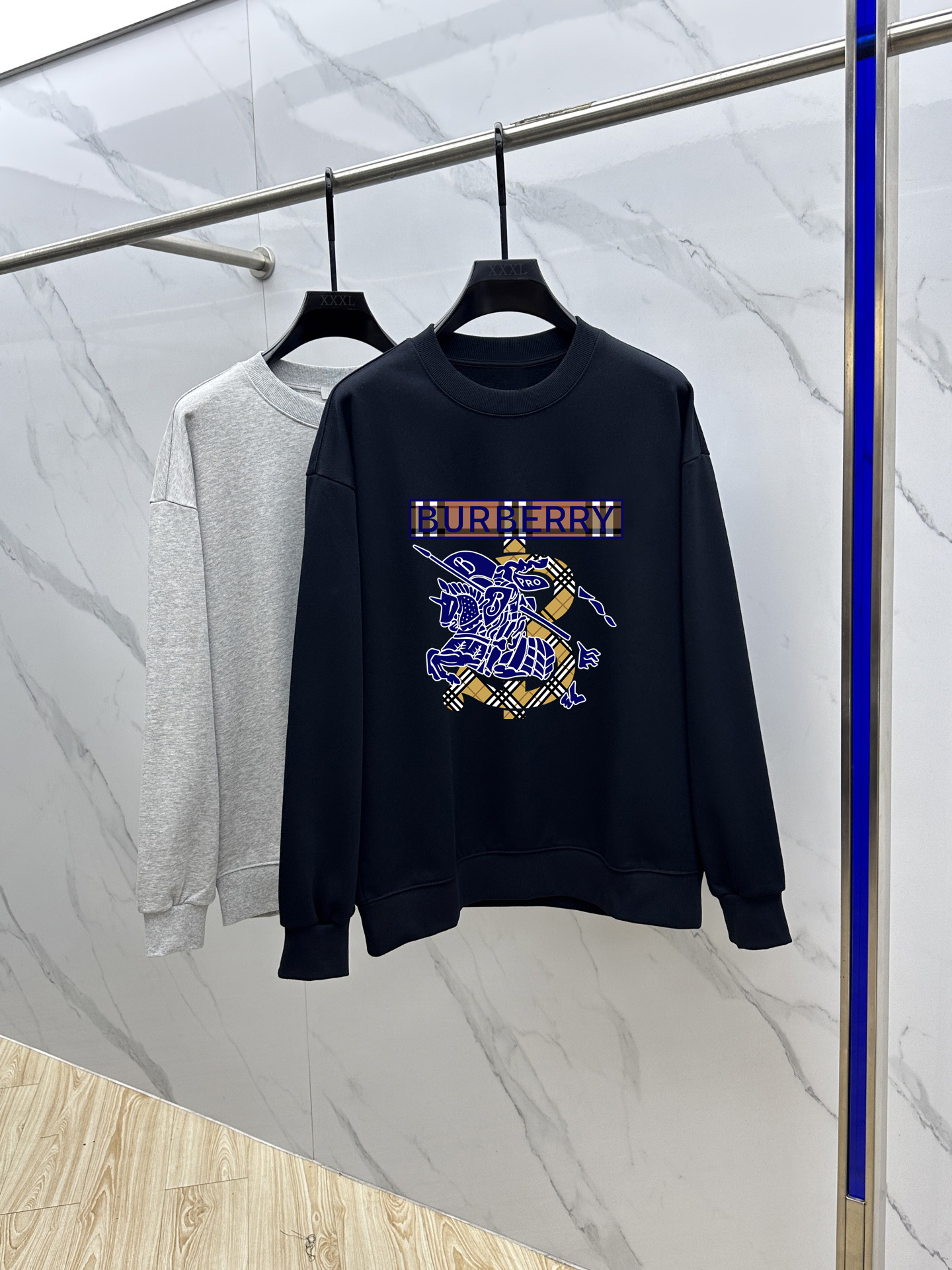 Burberry Couple Hoodie Cotton Black Printed M-l-xl
