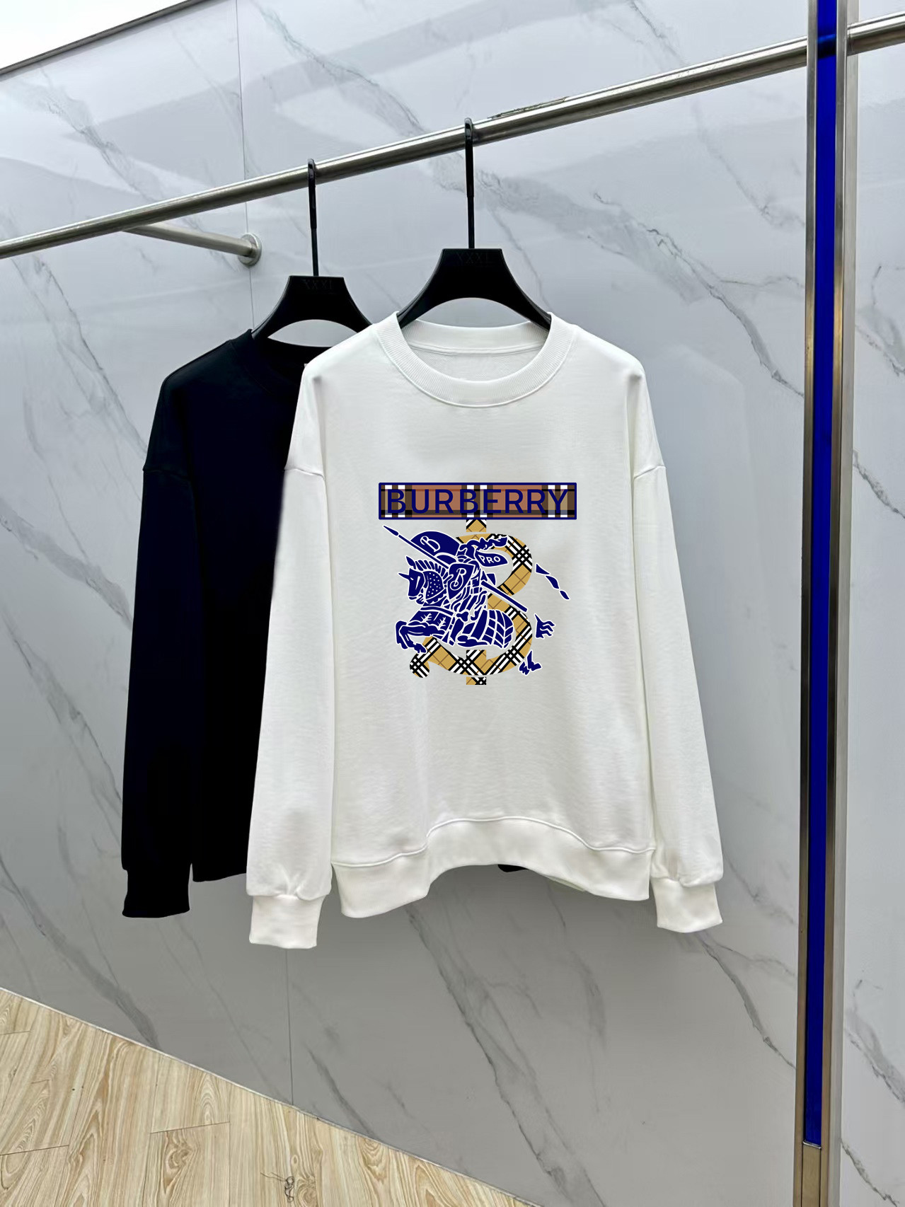 Burberry Couple Hoodie Cotton Black Printed M-l-xl