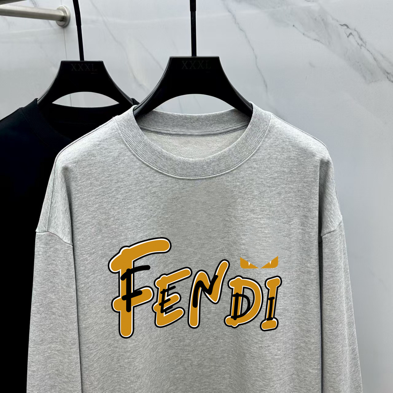 Fendi Couple Hoodie Cotton Black Printed M-l-xl