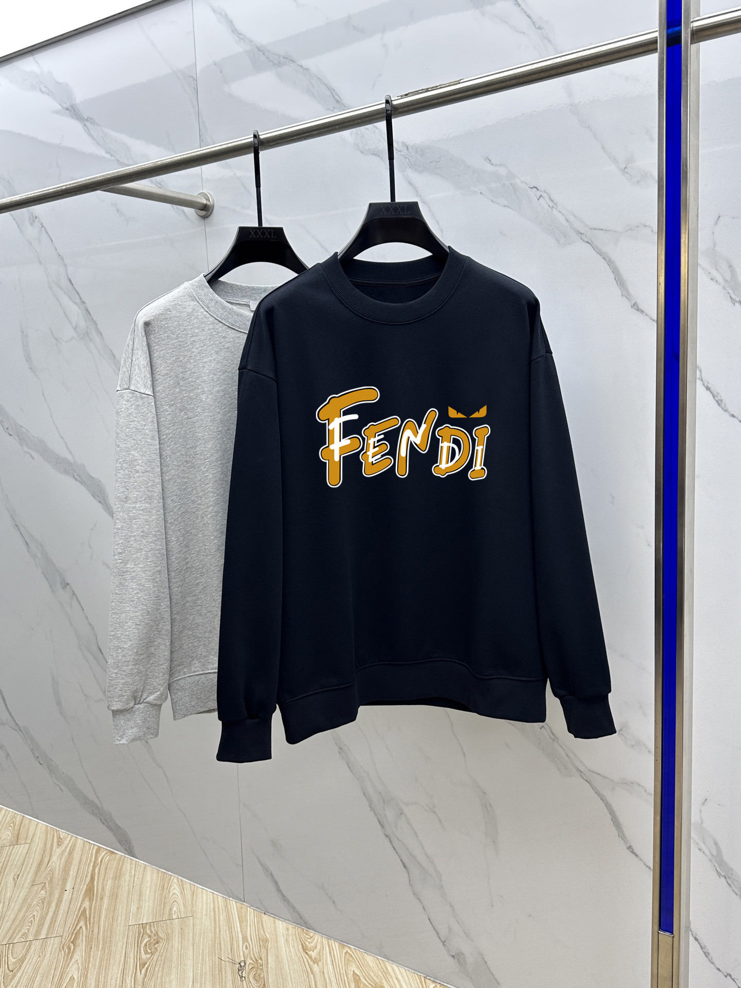 Fendi Couple Hoodie Cotton Black Printed M-l-xl