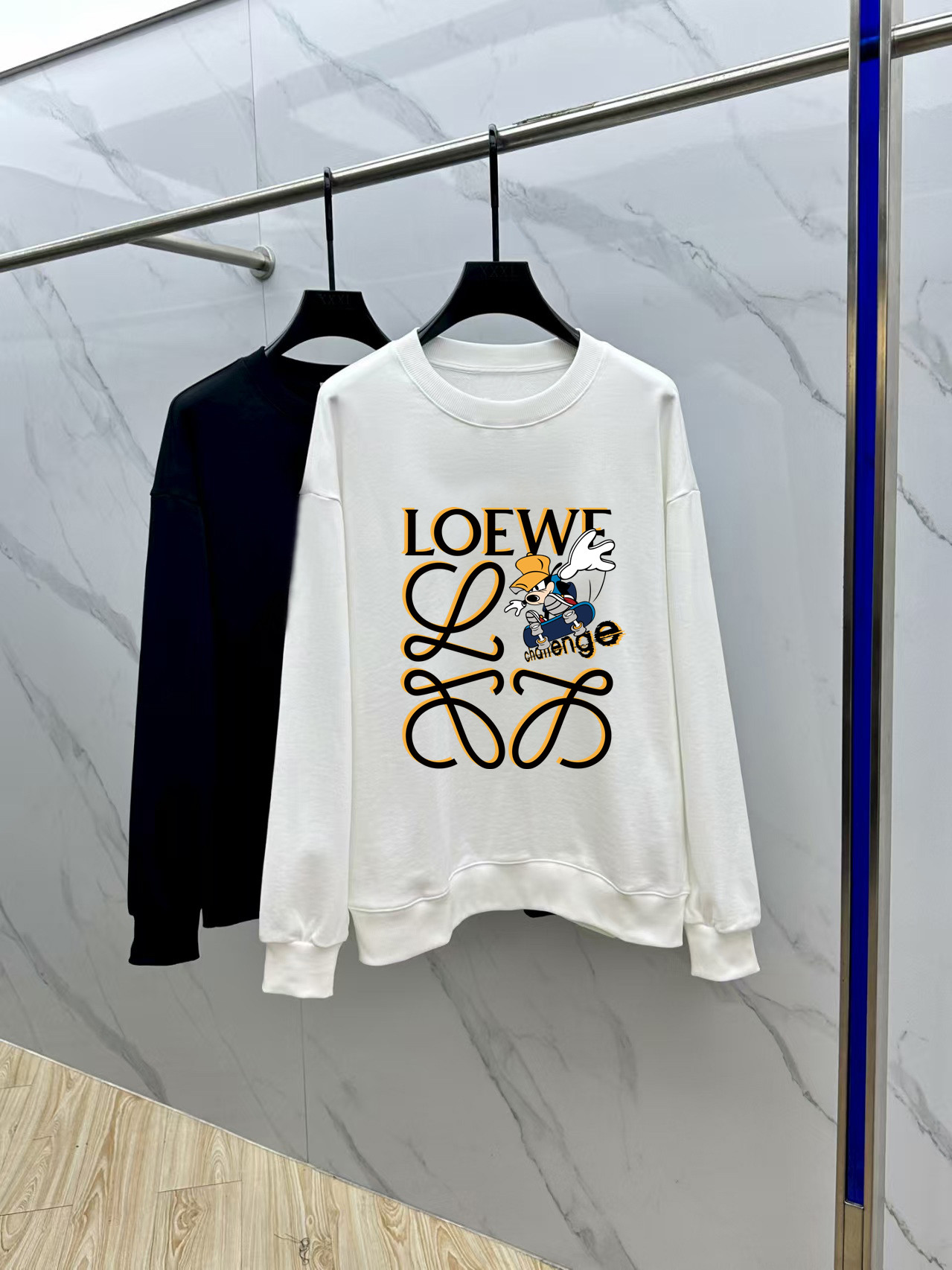 Loewe Couple Hoodie Cotton Black Printed M-l-xl