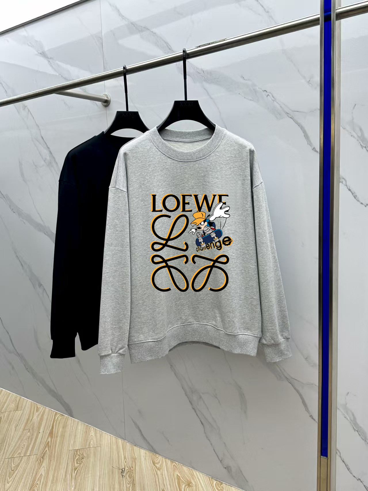 Loewe Couple Hoodie Cotton Black Printed M-l-xl