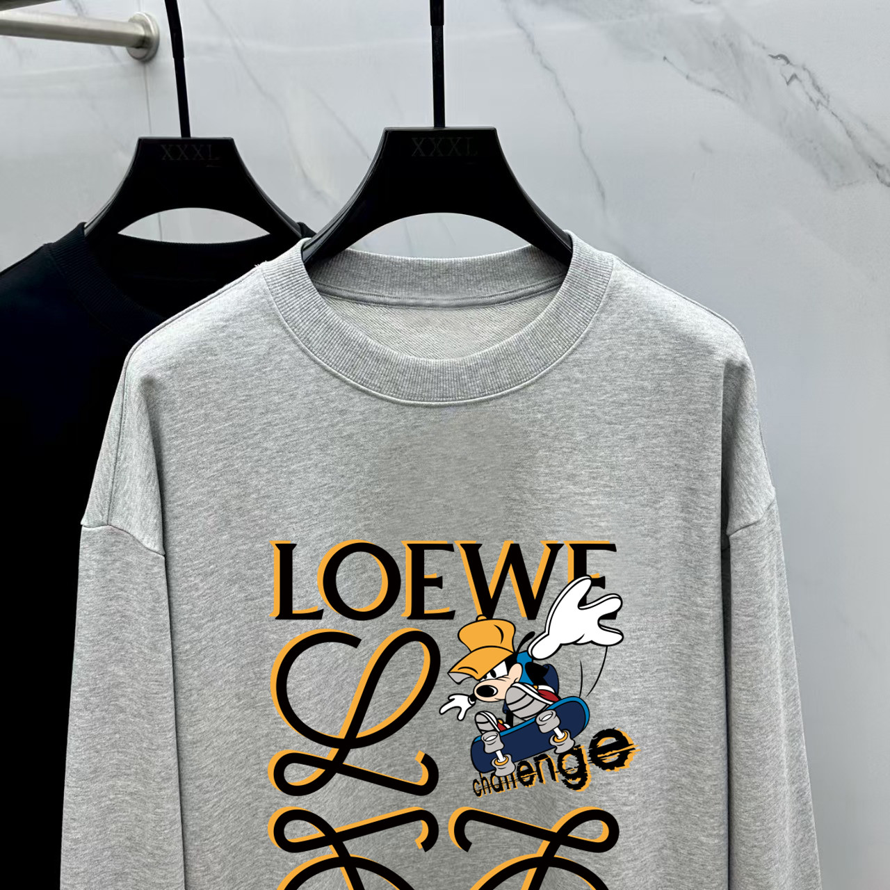 Loewe Couple Hoodie Cotton Black Printed M-l-xl