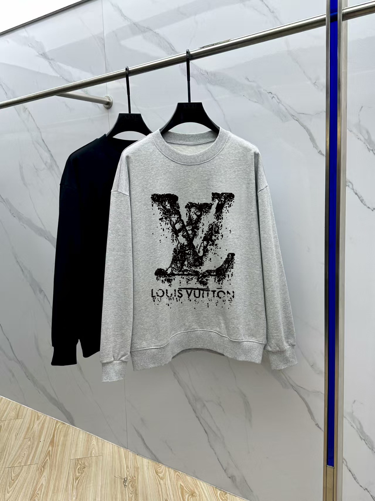 Louis Vuitton Couple Hoodie Cotton Black Printed M-l-xl