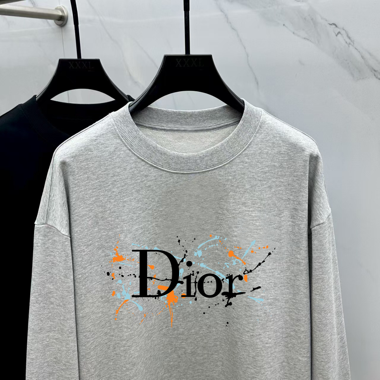 Dior Couple Hoodie Cotton Black Printed M-l-xl