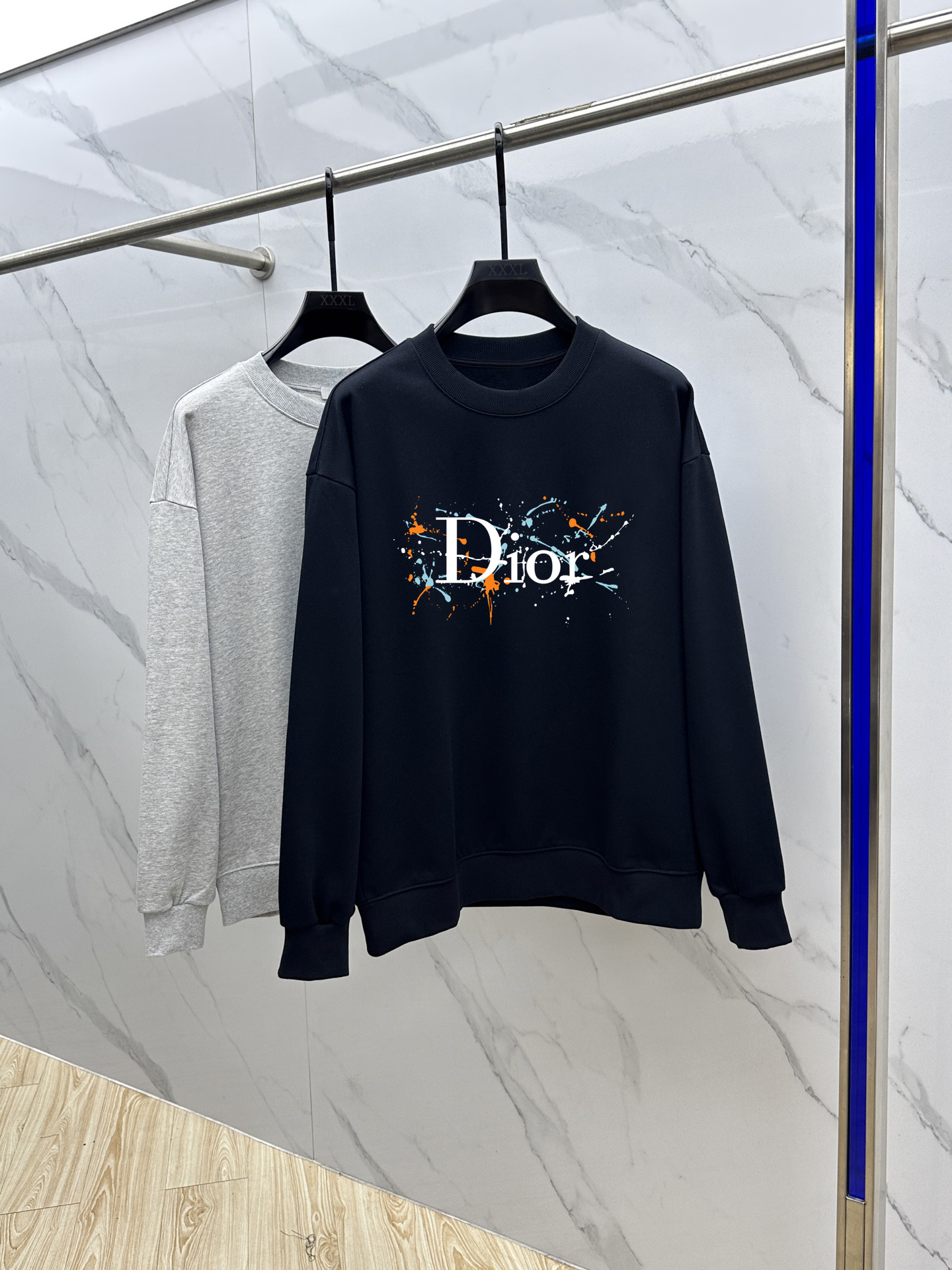 Dior Couple Hoodie Cotton Black Printed M-l-xl