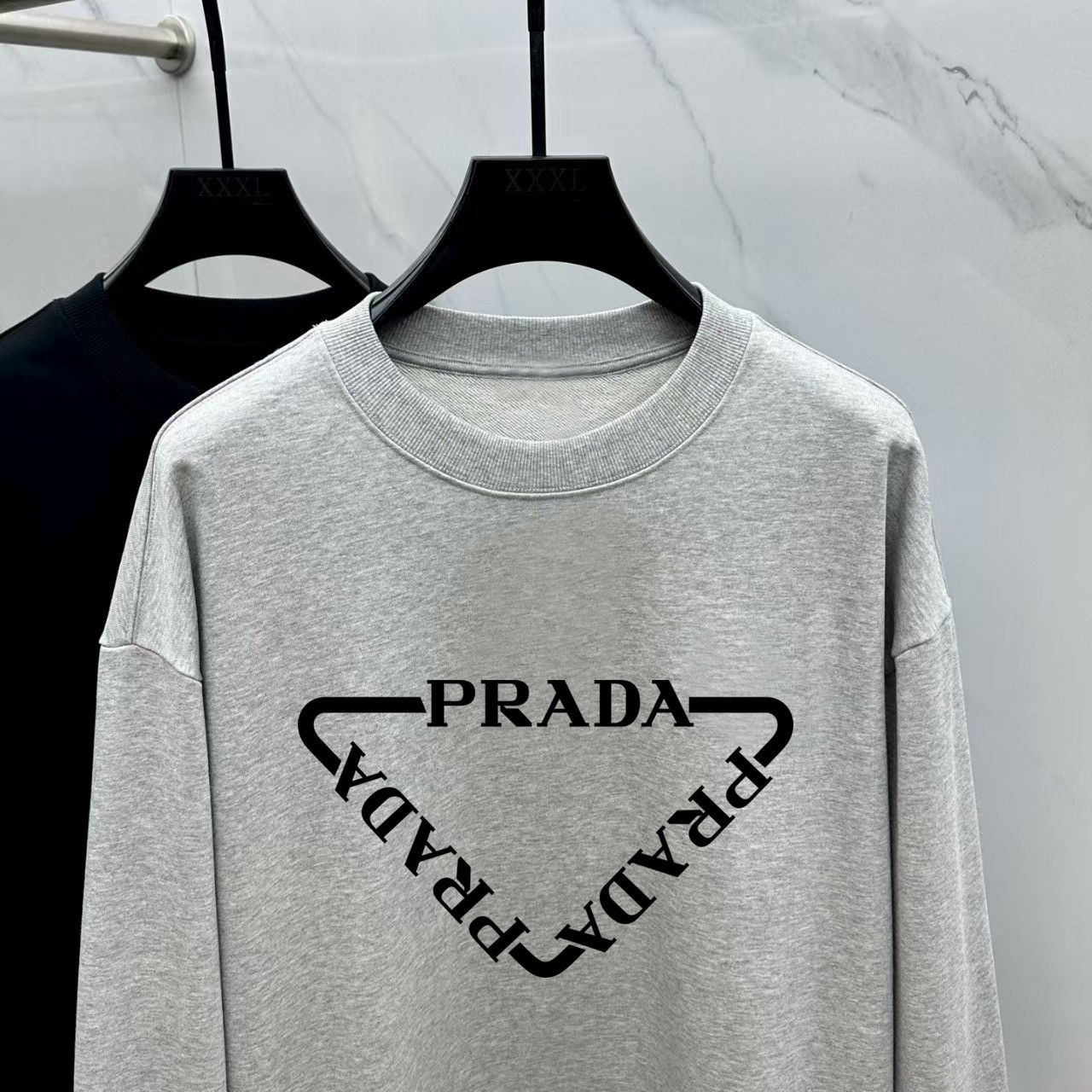 Prada Couple Hoodie Cotton Black Printed M-l-xl
