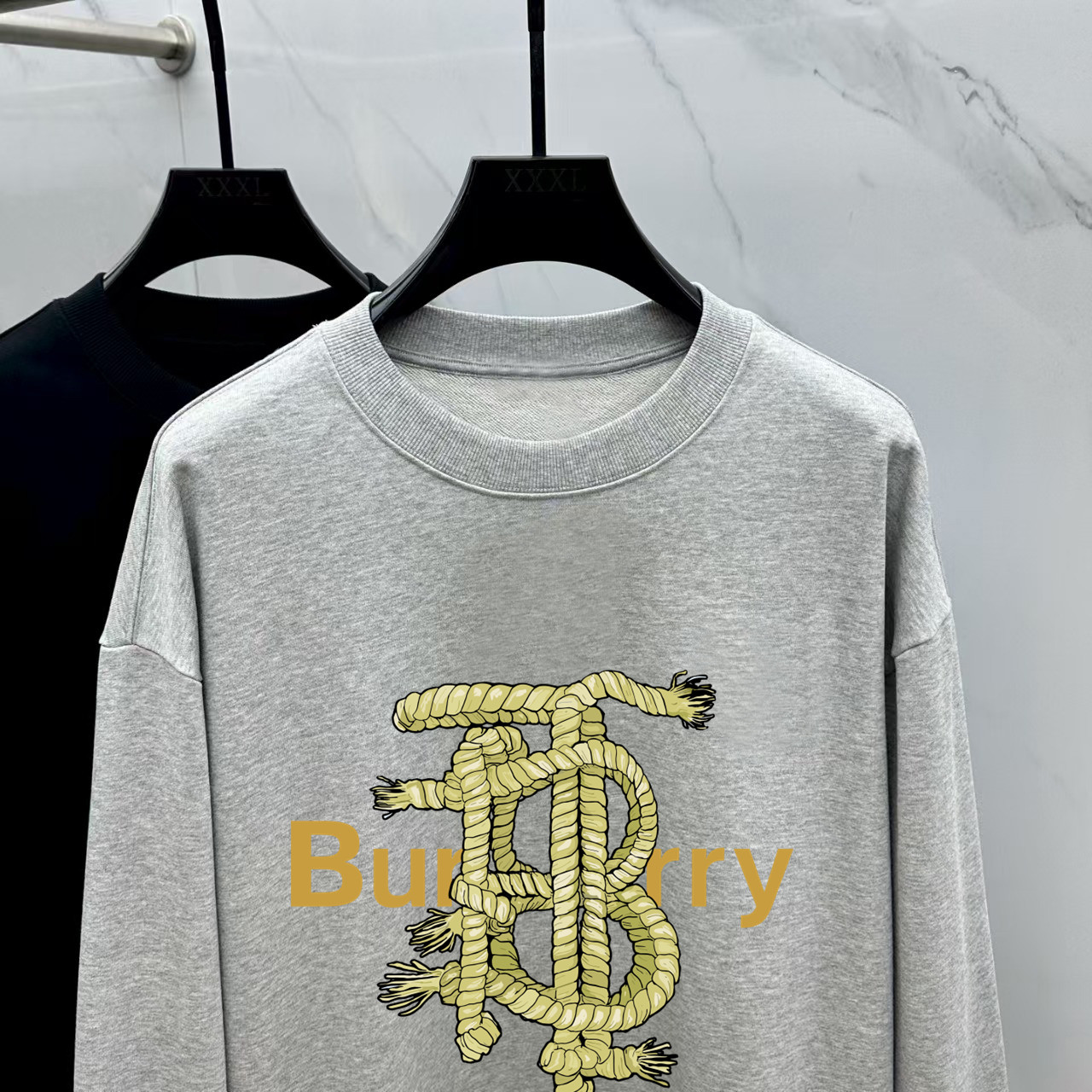 Burberry Couple Hoodie Cotton Black Printed M-l-xl