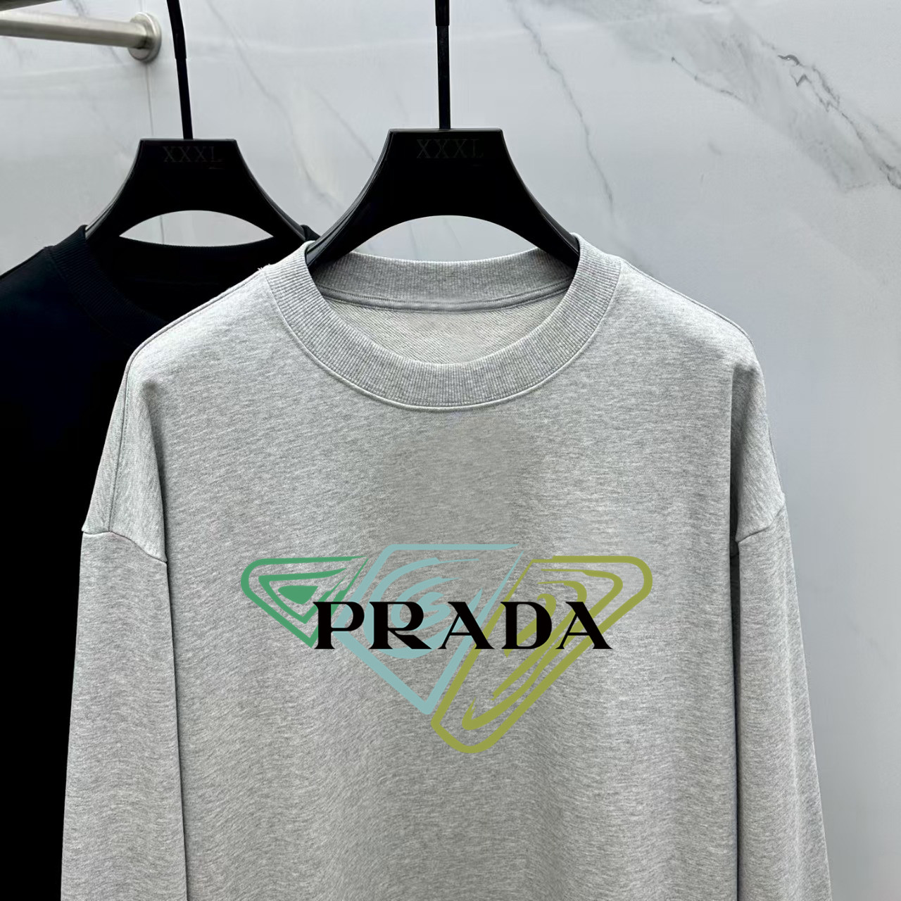 Prada Couple Hoodie Cotton Black Printed M-l-xl