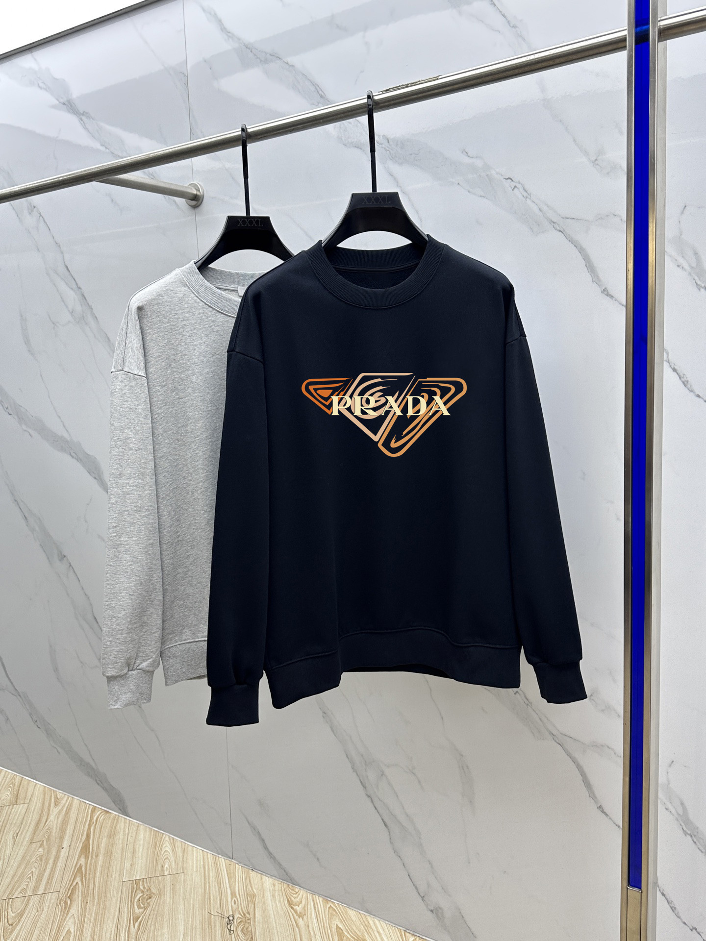 Prada Couple Hoodie Cotton Black Printed M-l-xl