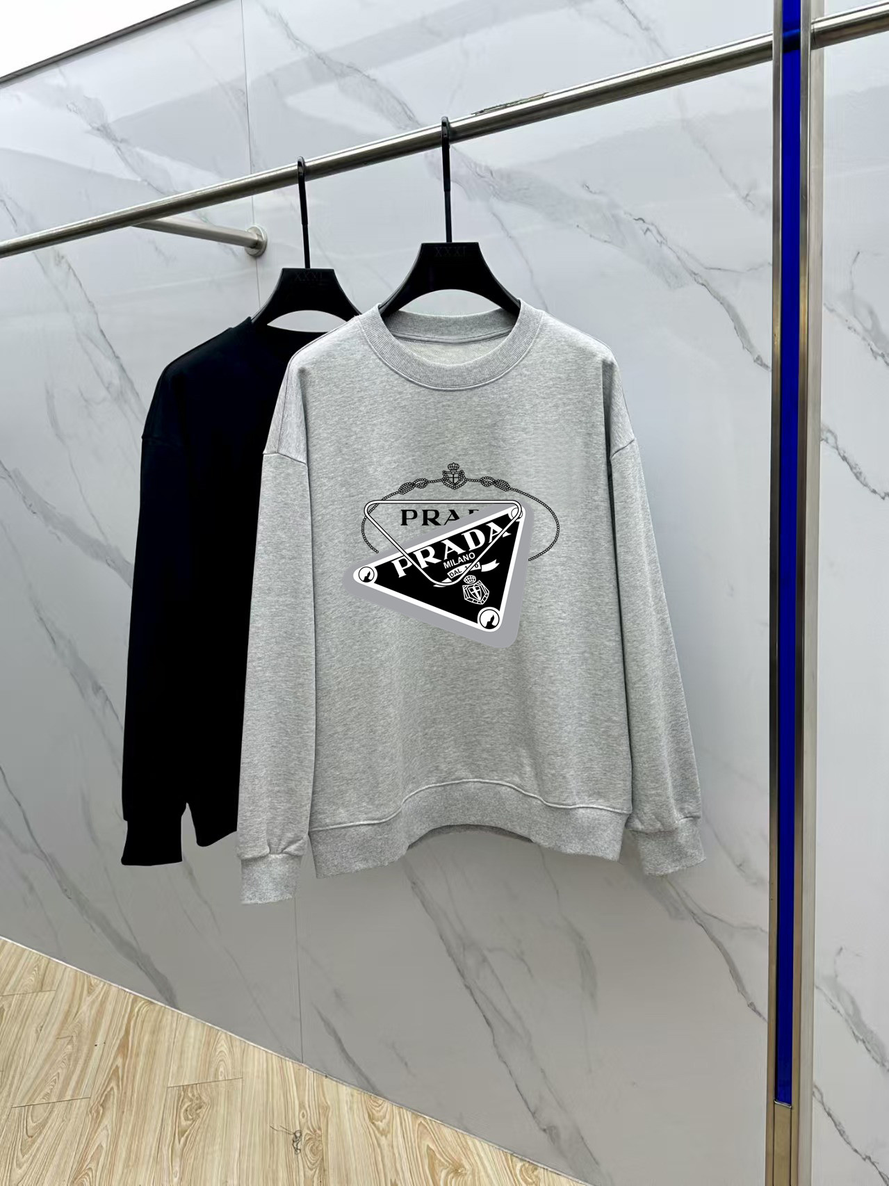 Prada Couple Hoodie Cotton Black Printed M-l-xl