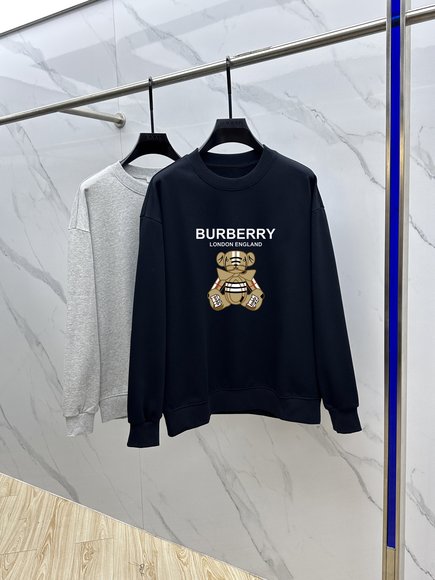 Burberry Couple Hoodie Cotton Black Printed M-l-xl