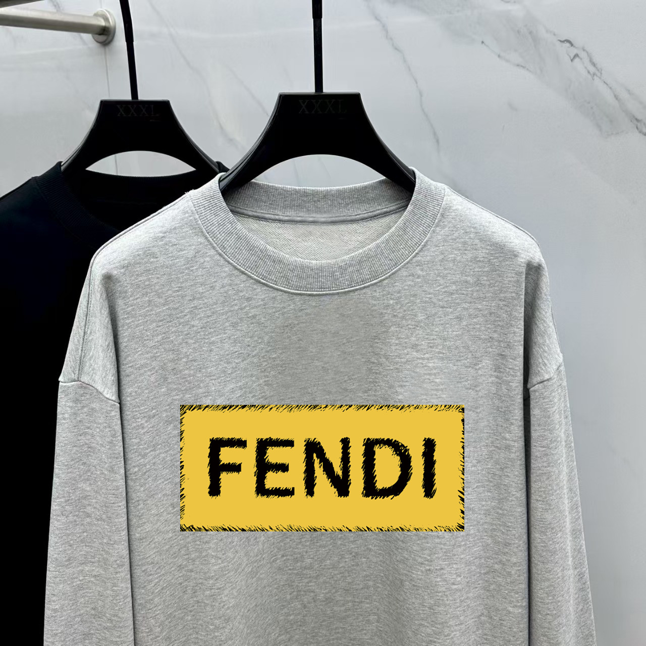 Fendi Couple Hoodie Cotton Black Printed M-l-xl