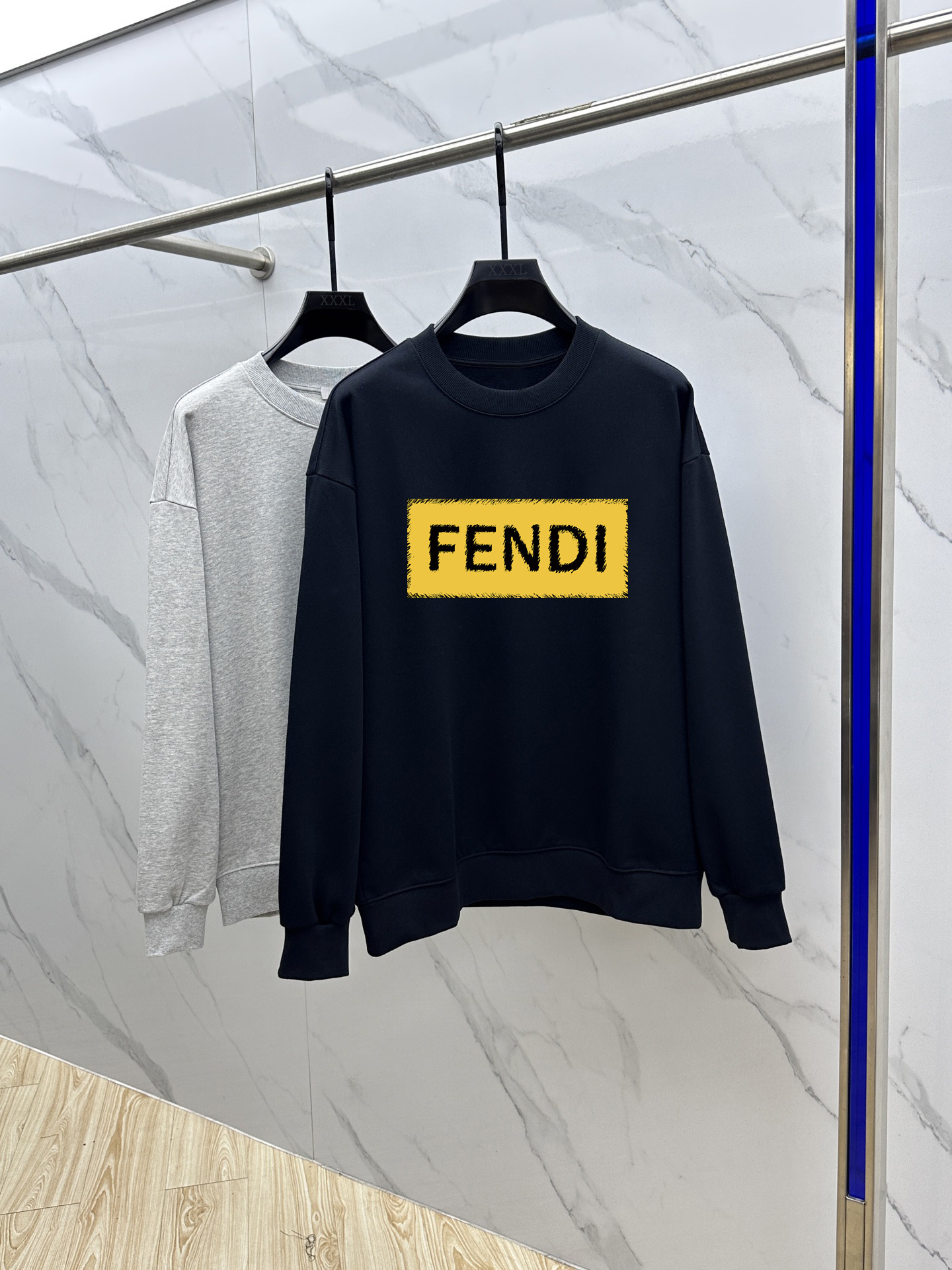 Fendi Couple Hoodie Cotton Black Printed M-l-xl
