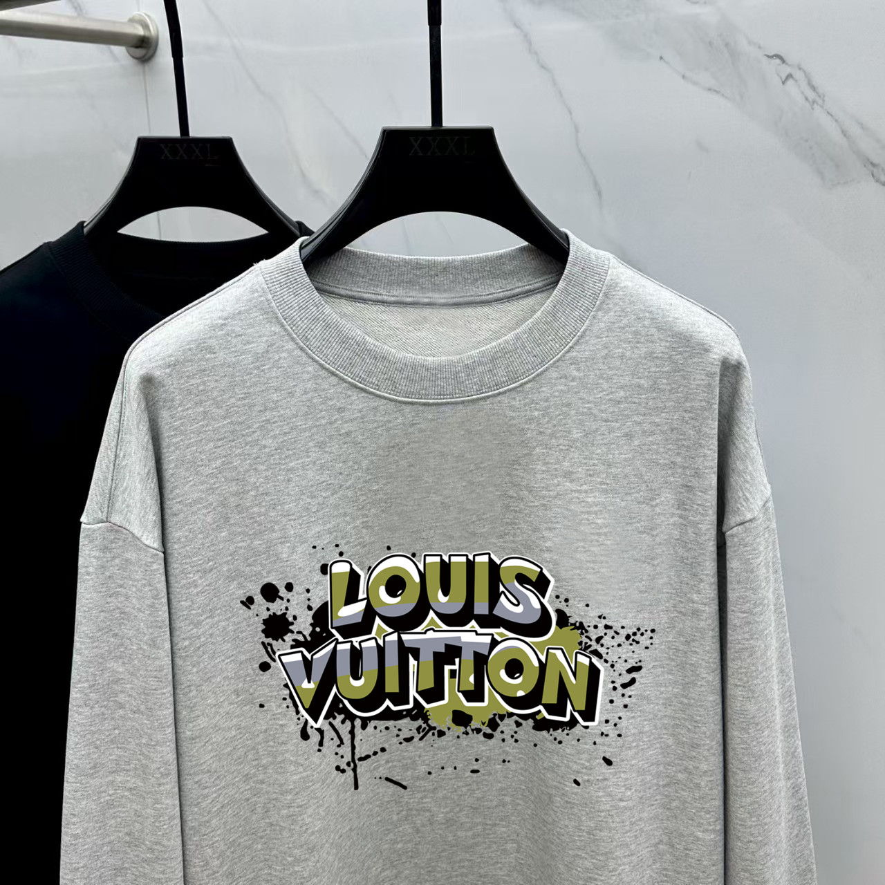 Louis Vuitton Couple Hoodie Cotton Black Printed M-l-xl