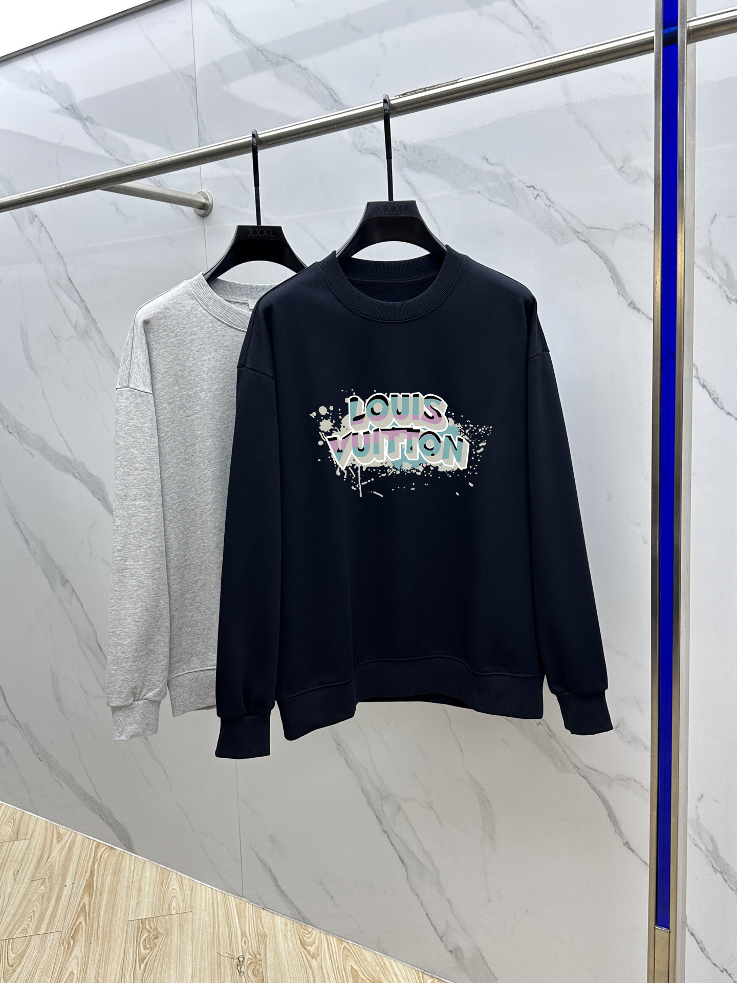 Louis Vuitton Couple Hoodie Cotton Black Printed M-l-xl