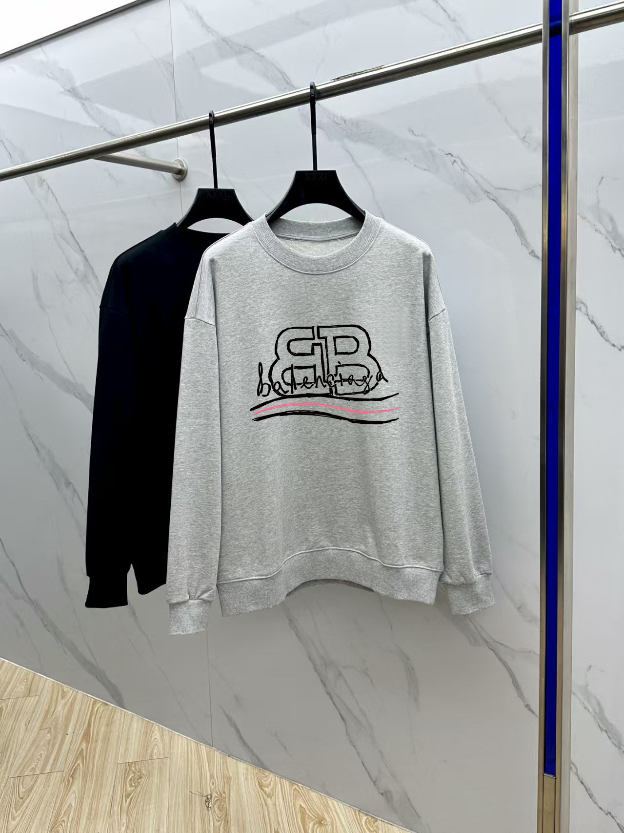 Balenciaga Couple Hoodie Cotton Black Printed M-l-xl