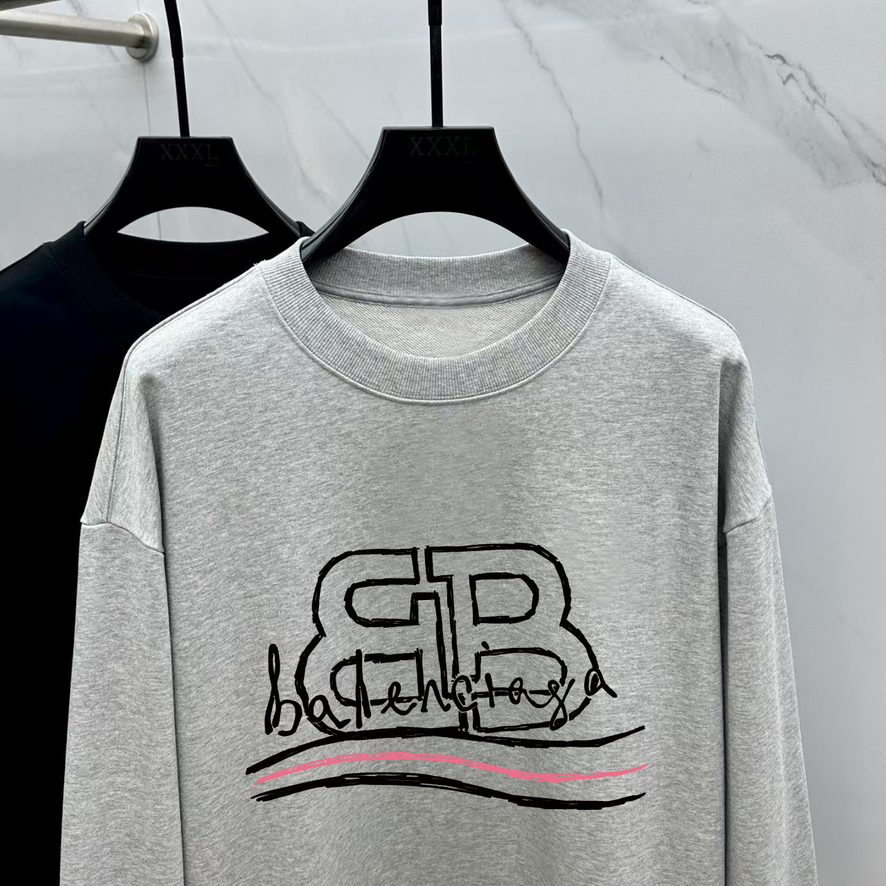 Balenciaga Couple Hoodie Cotton Black Printed M-l-xl