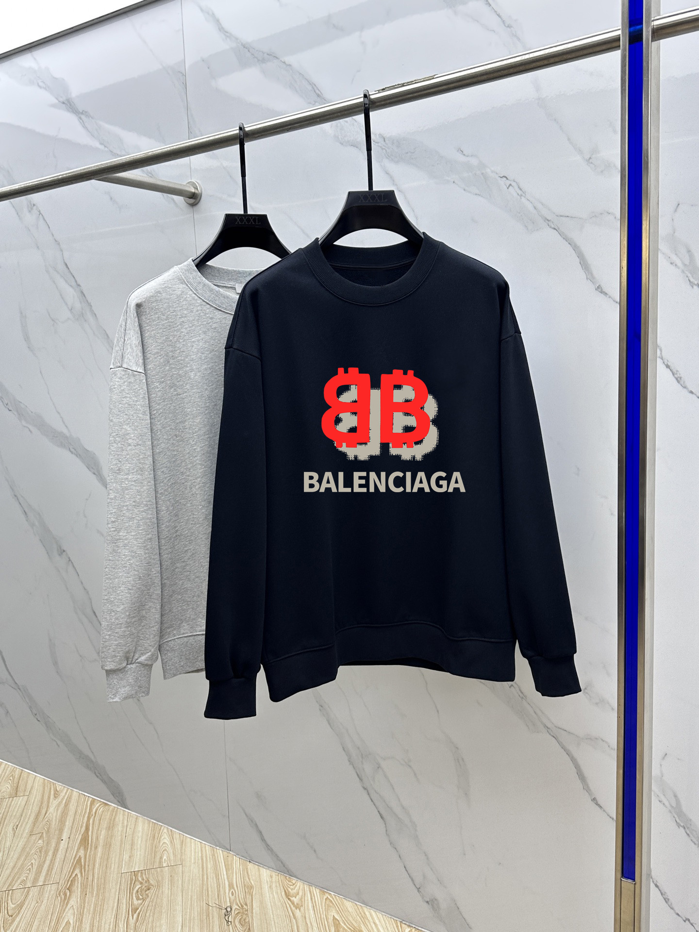 Balenciaga Couple Hoodie Cotton Black Printed M-l-xl