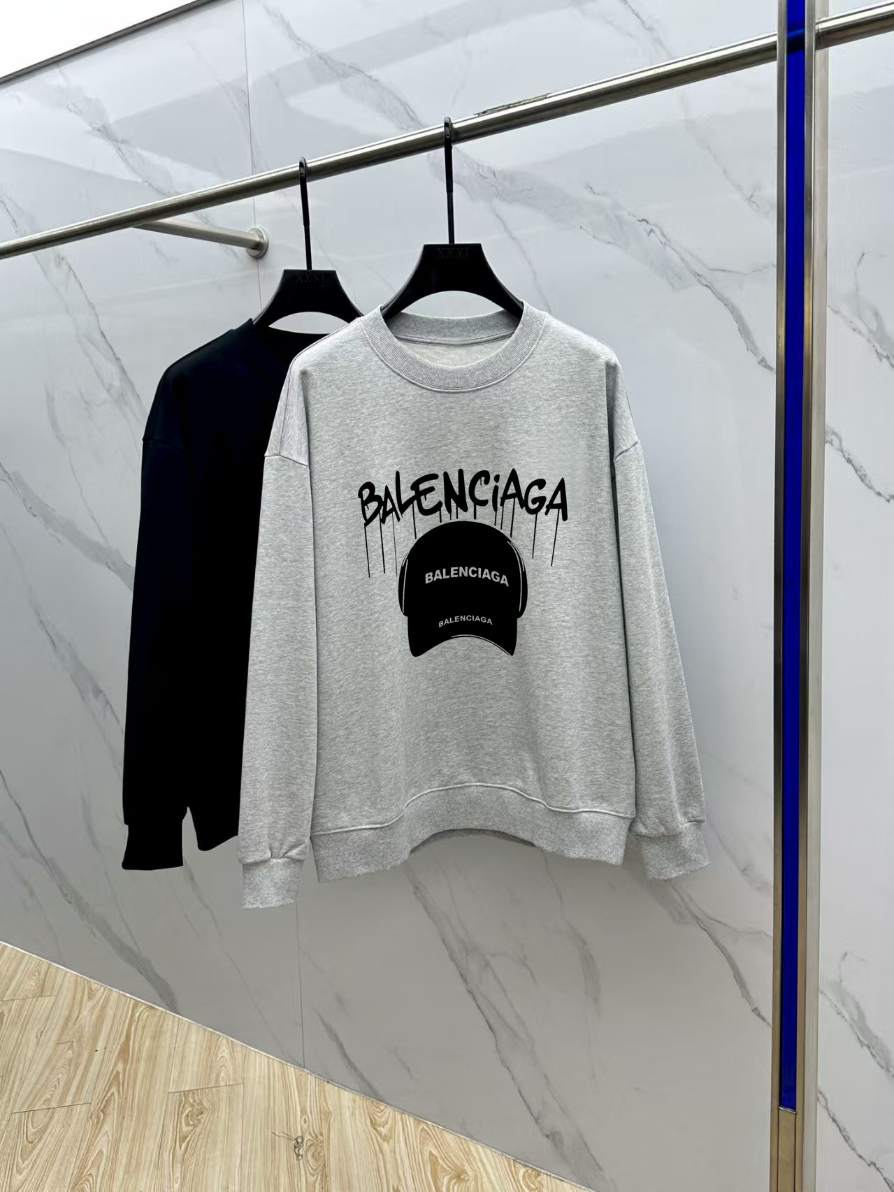 Balenciaga Couple Hoodie Cotton Black Printed M-l-xl