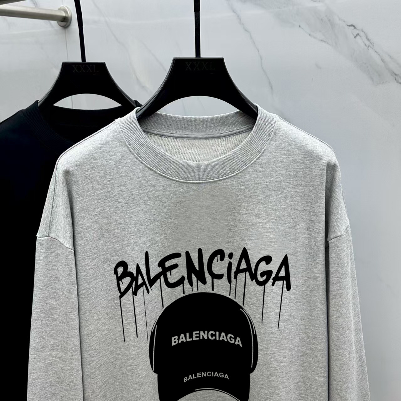 Balenciaga Couple Hoodie Cotton Black Printed M-l-xl