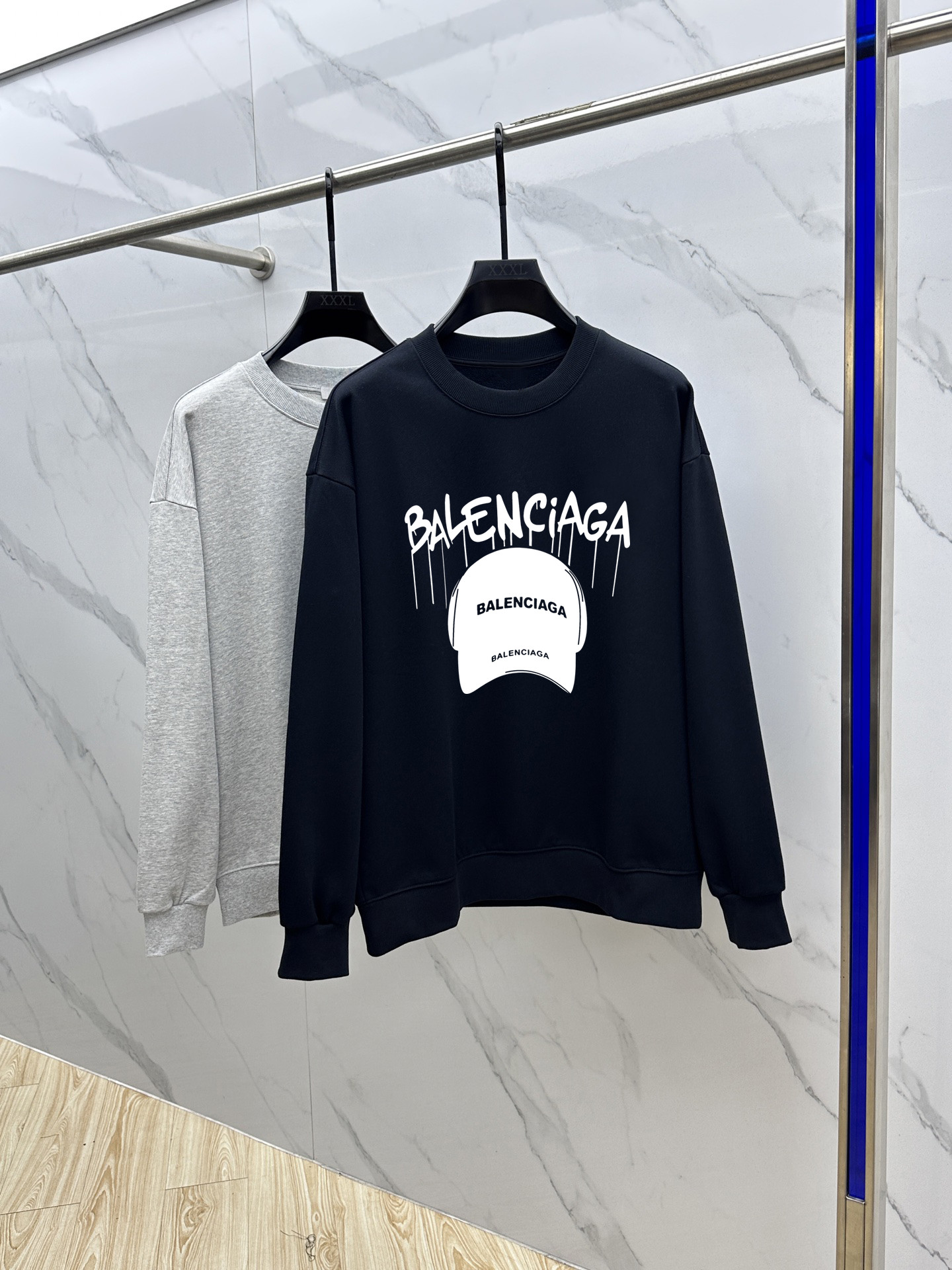 Balenciaga Couple Hoodie Cotton Black Printed M-l-xl