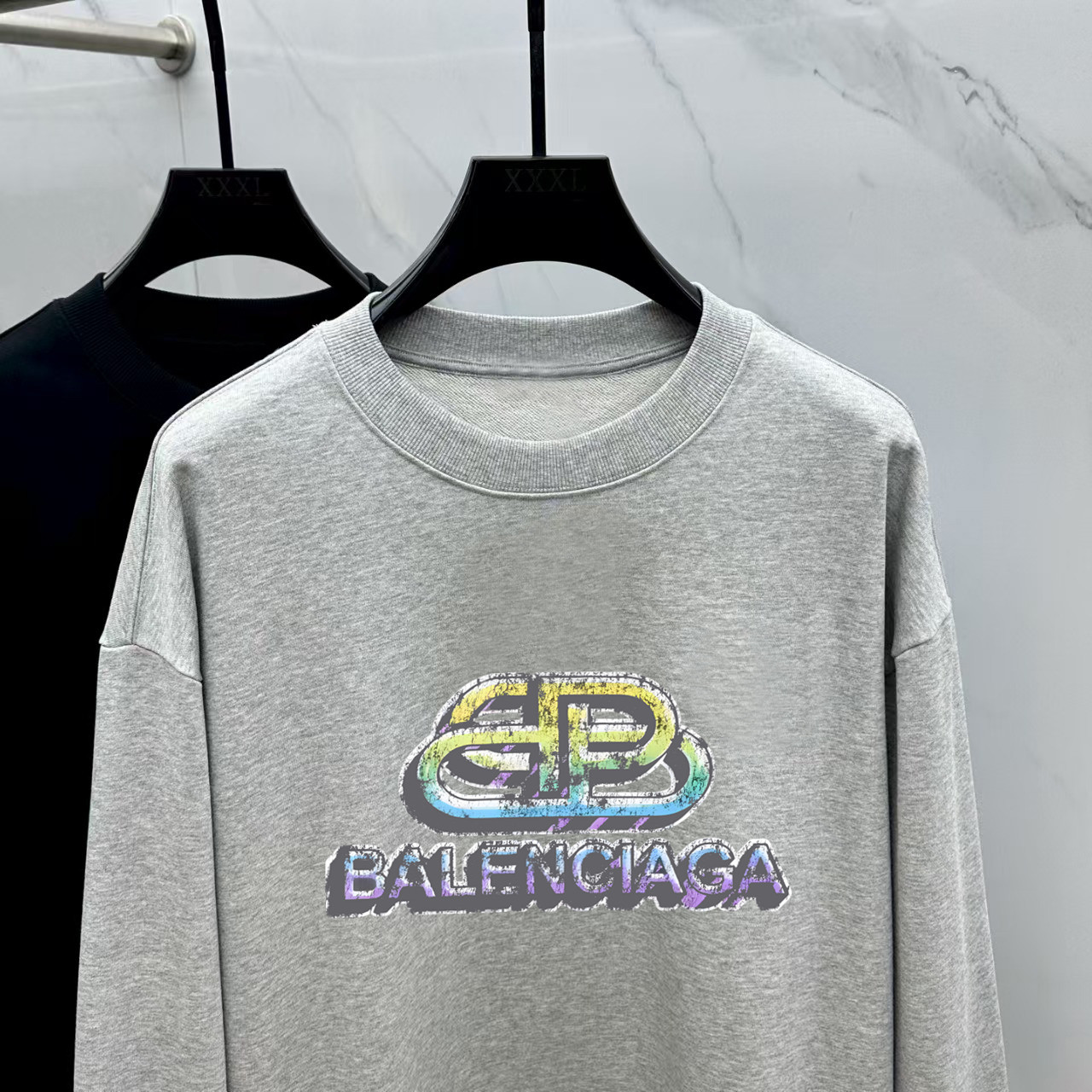 Balenciaga Couple Hoodie Cotton Black Printed M-l-xl