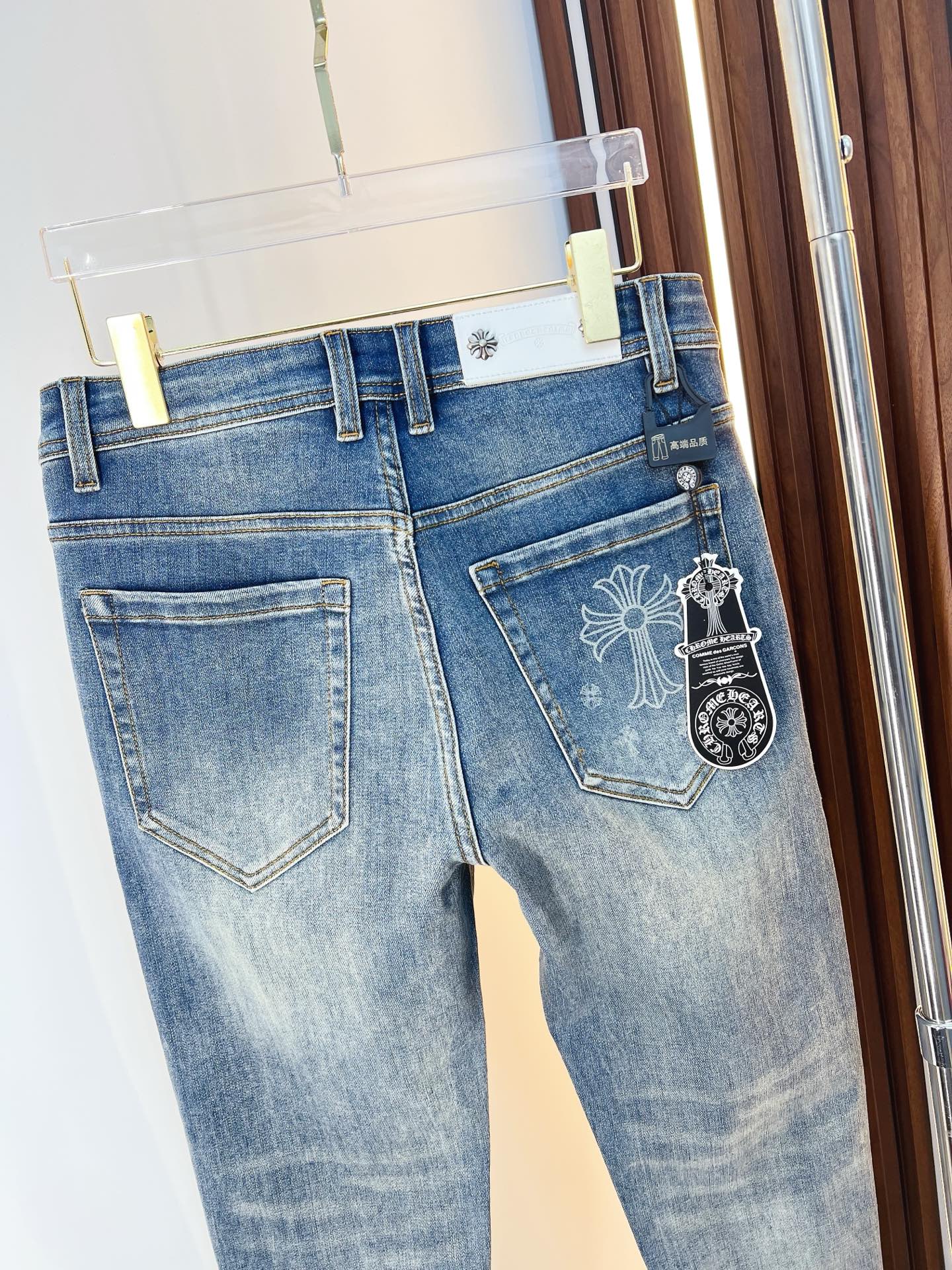 Chrome Hearts Male Jeans Denim Slim Fit