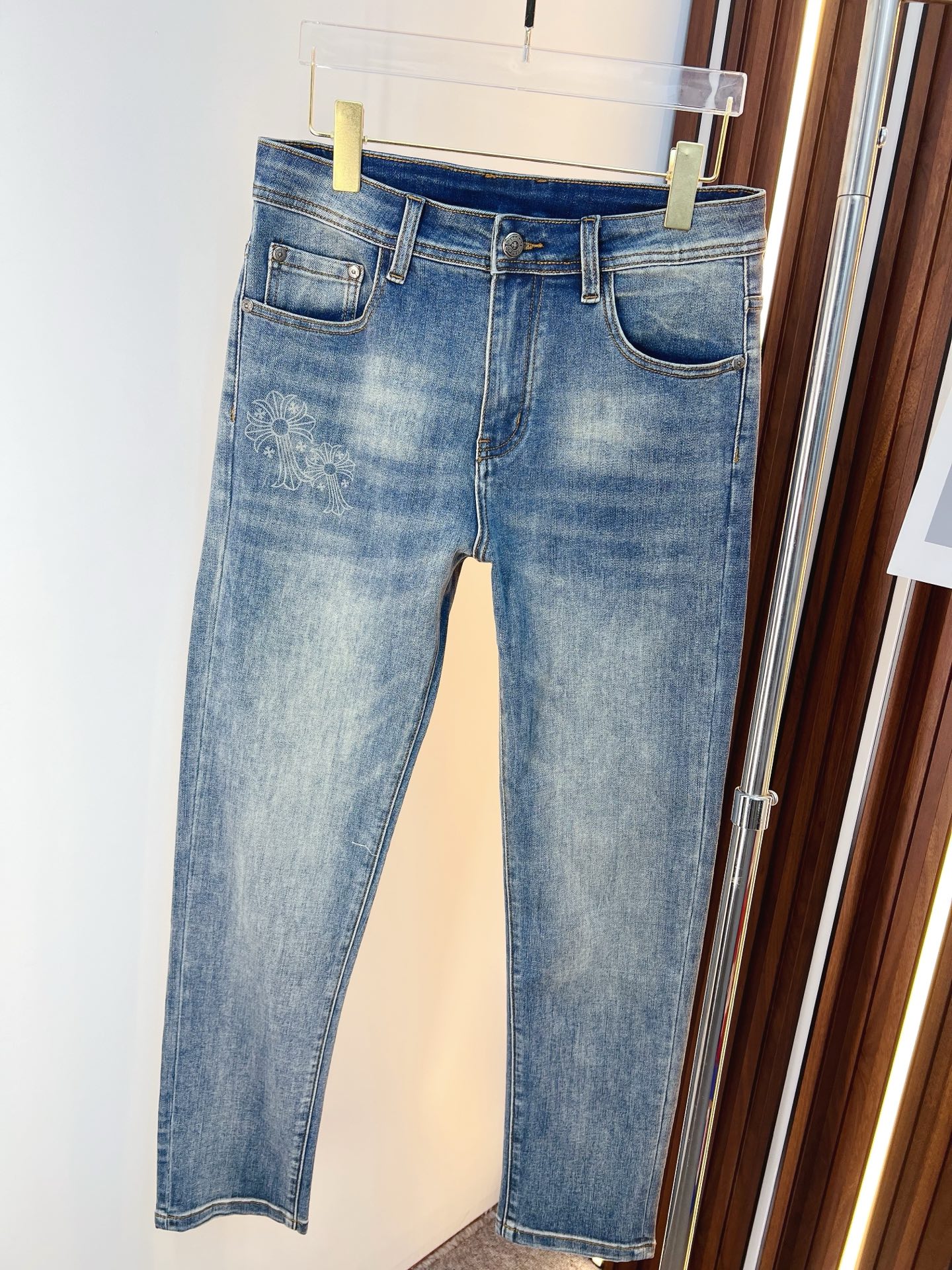 Chrome Hearts Male Jeans Denim Slim Fit