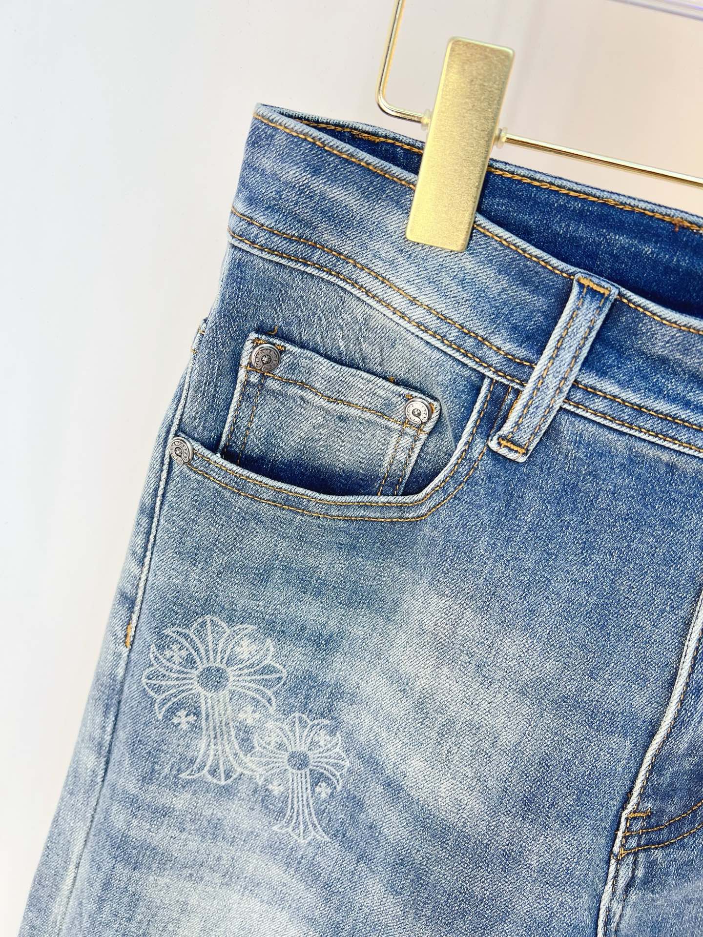 Chrome Hearts Male Jeans Denim Slim Fit