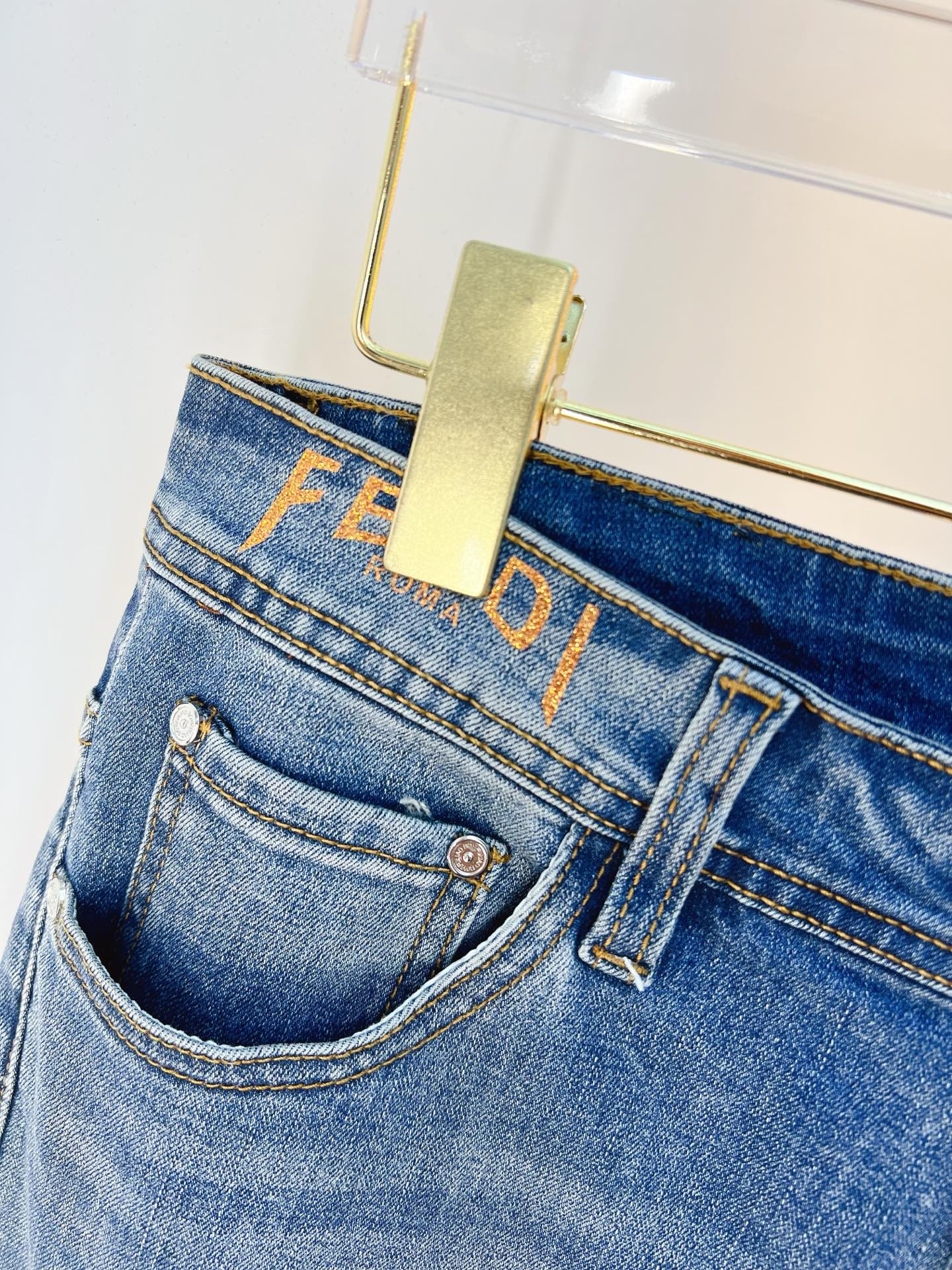 Fendi Male Jeans Denim Slim Fit