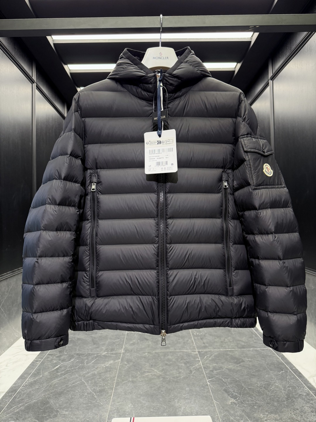 Moncler Male Down Jacket Goose Down Black Hooded S-m-l