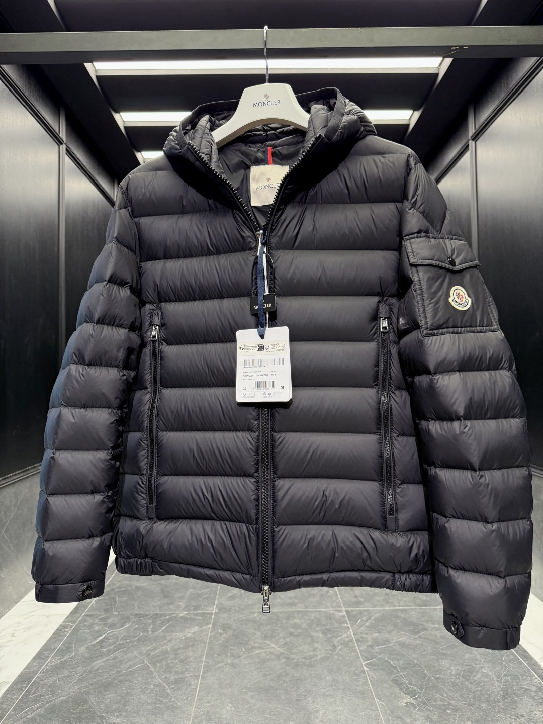 Moncler Male Down Jacket Goose Down Black Hooded S-m-l