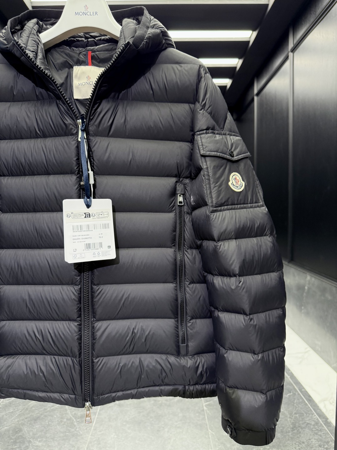 Moncler Male Down Jacket Goose Down Black Hooded S-m-l