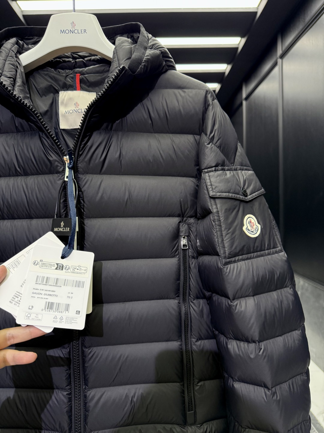 Moncler Male Down Jacket Goose Down Black Hooded S-m-l
