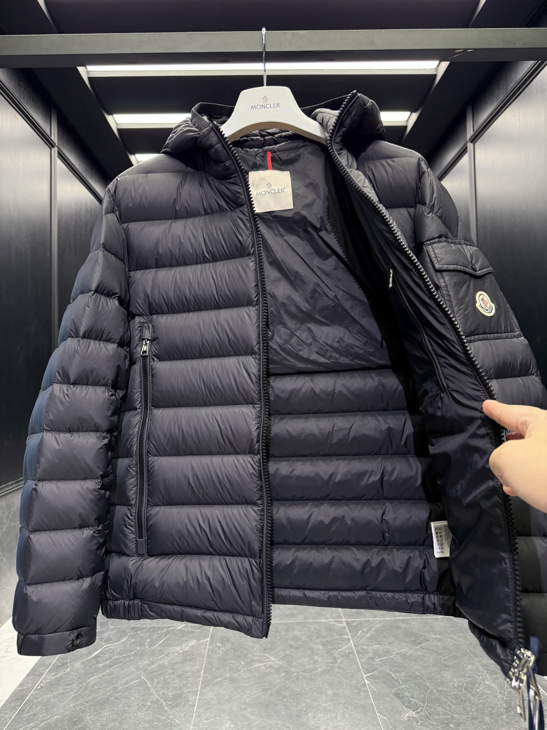 Moncler Male Down Jacket Goose Down Black Hooded S-m-l